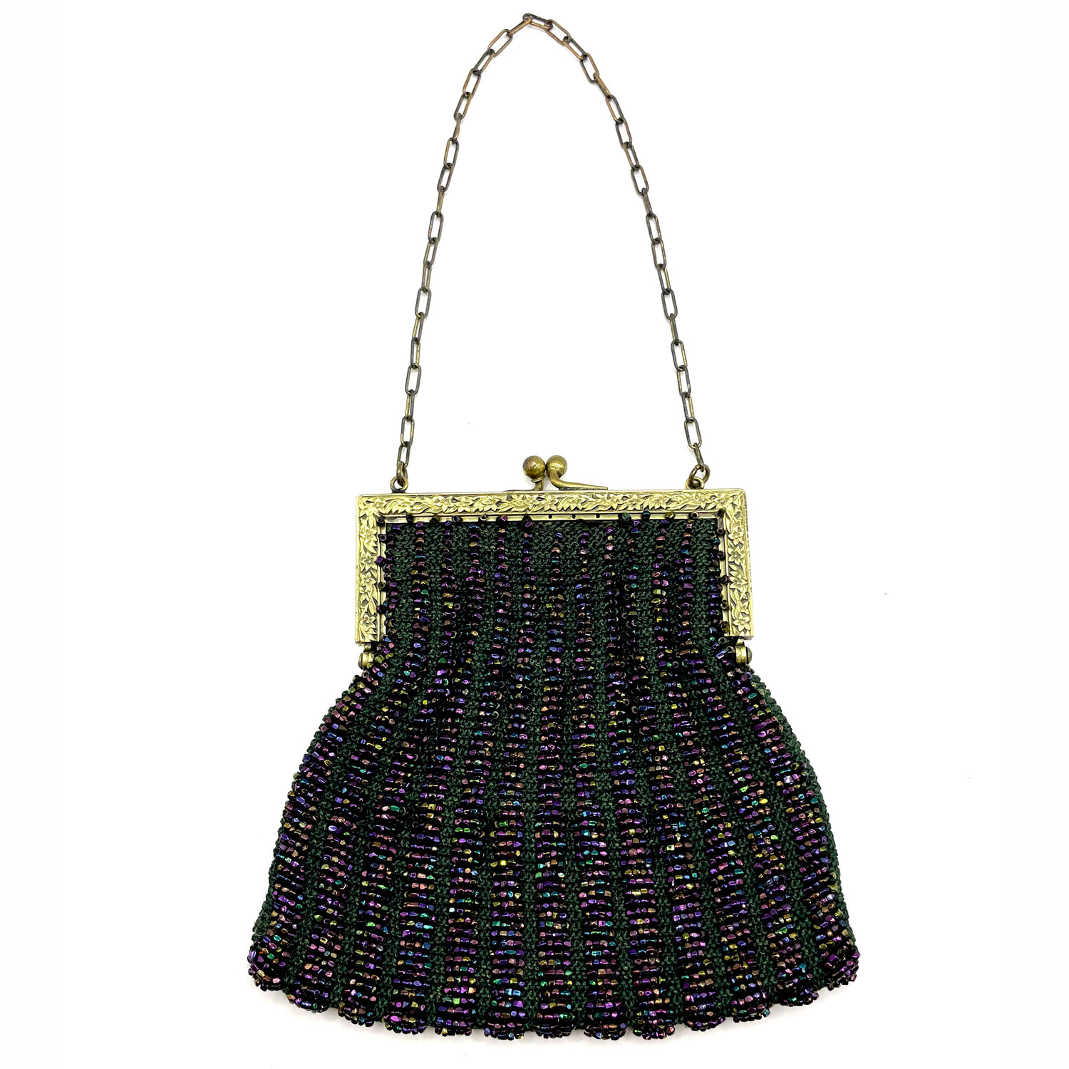 1930s green beaded purse