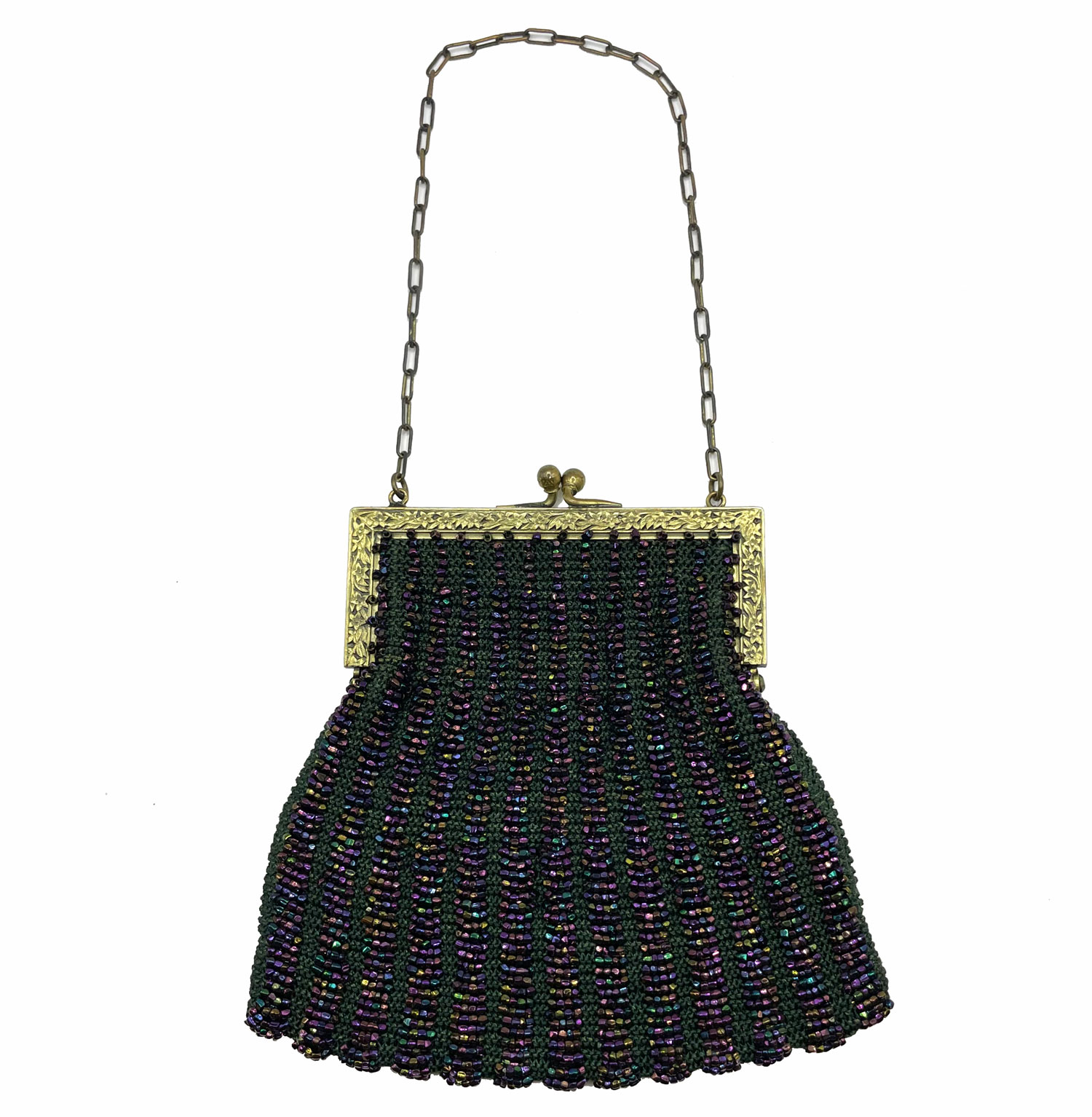 1930s green beaded purse