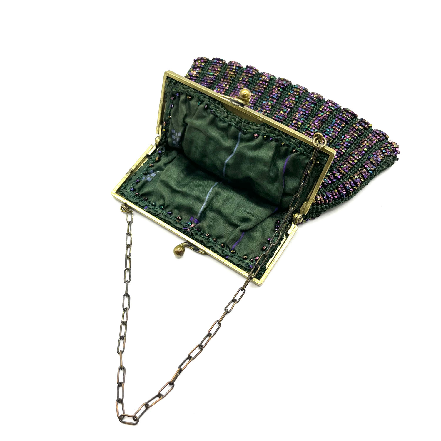 1930s green beaded purse