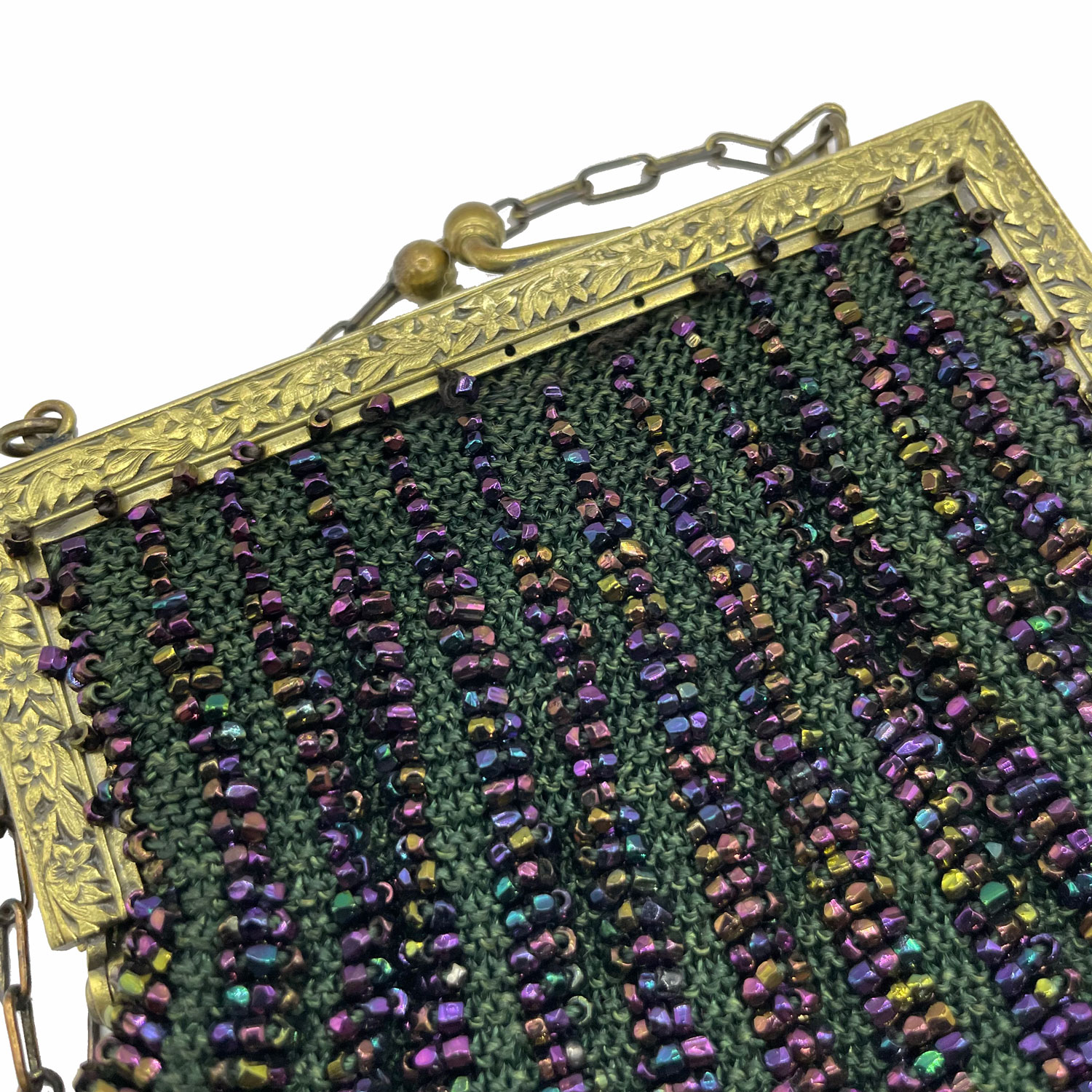 1930s green beaded purse