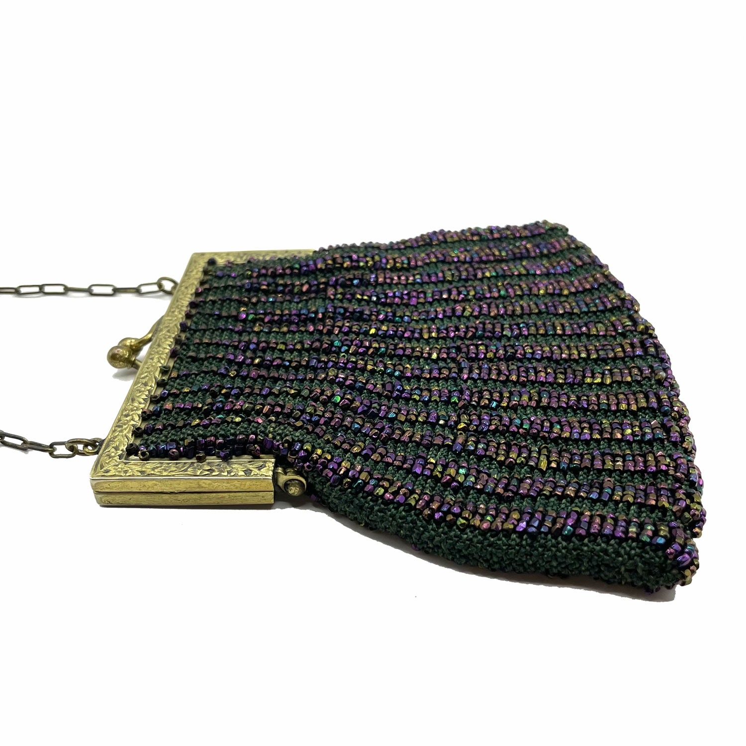 1930s green beaded purse