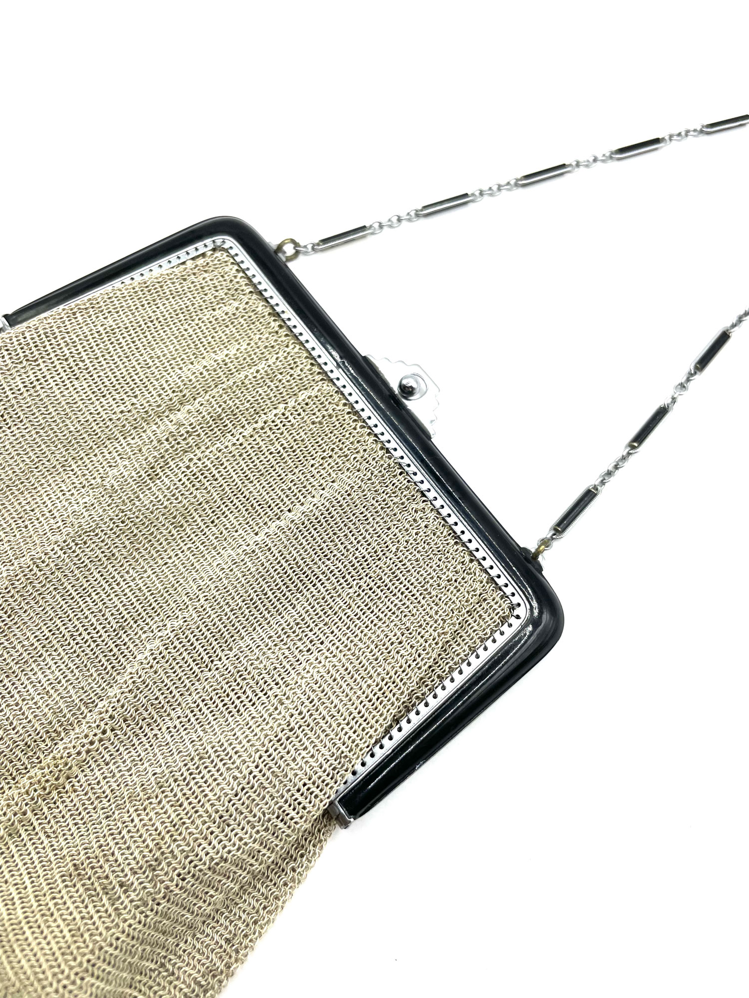 1920s enameled mesh handbag