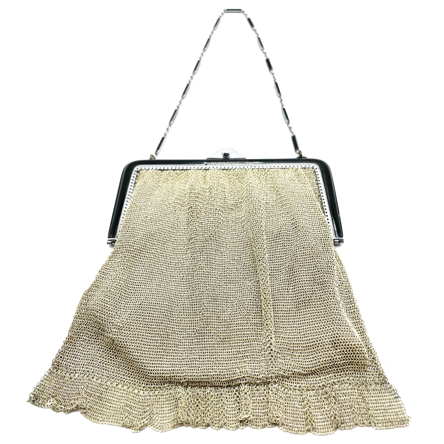 1920s enameled mesh handbag