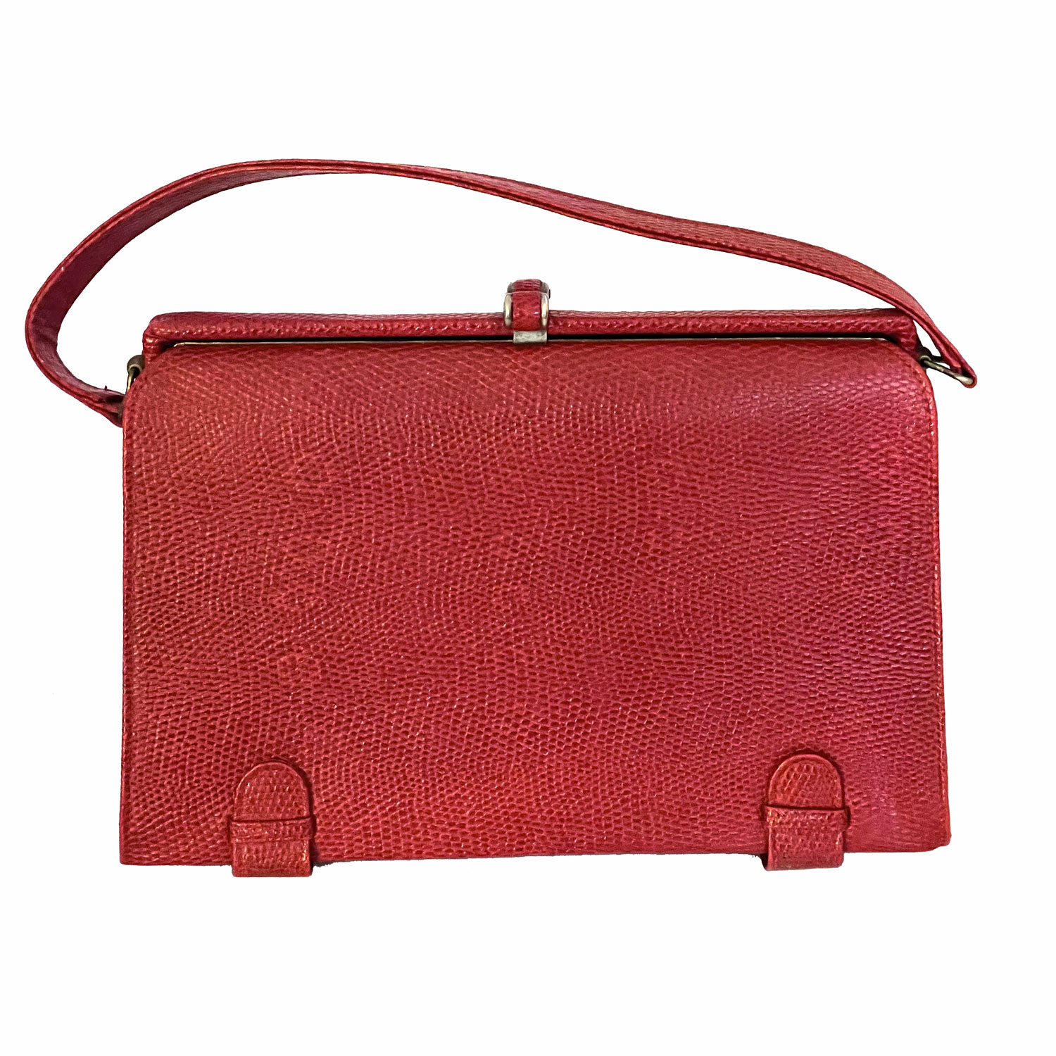 1960s Red Faux Lizard Leather Purse