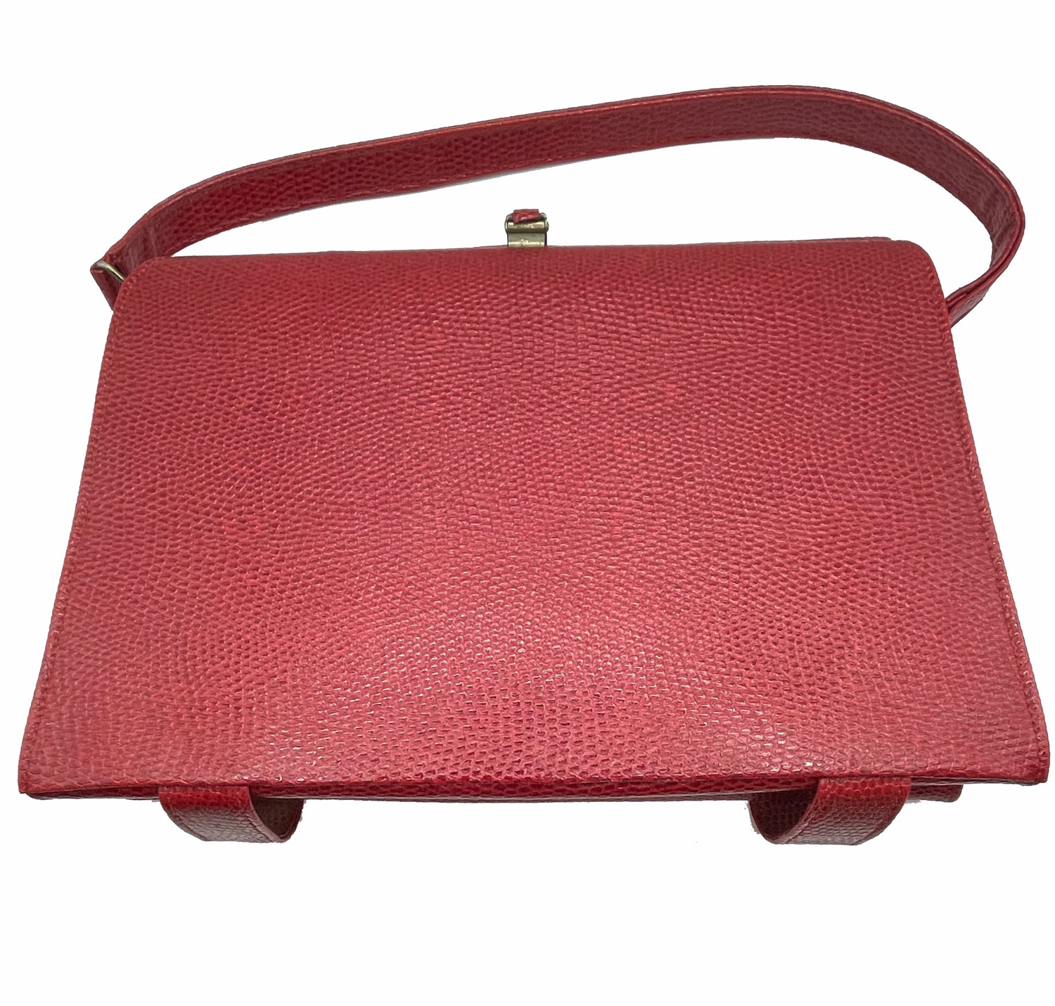 1960s Red Faux Lizard Leather Purse