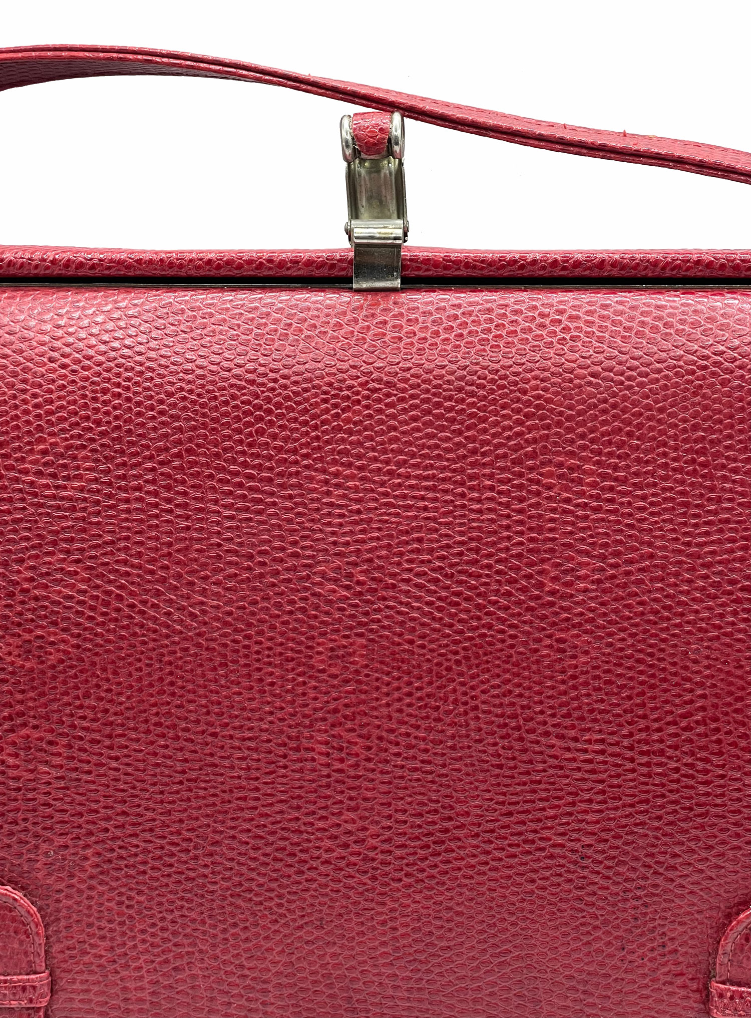 1960s Red Faux Lizard Leather Purse