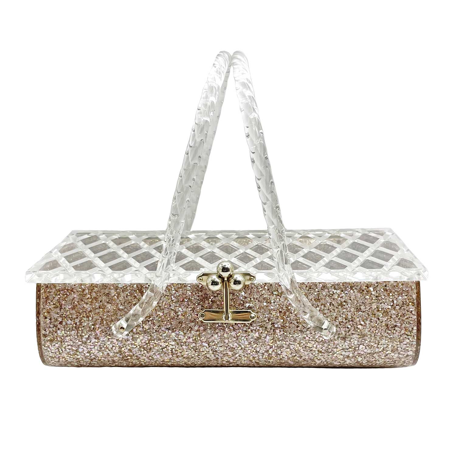 1950s  Florida Handbags Confetti Lucite Box Purse
