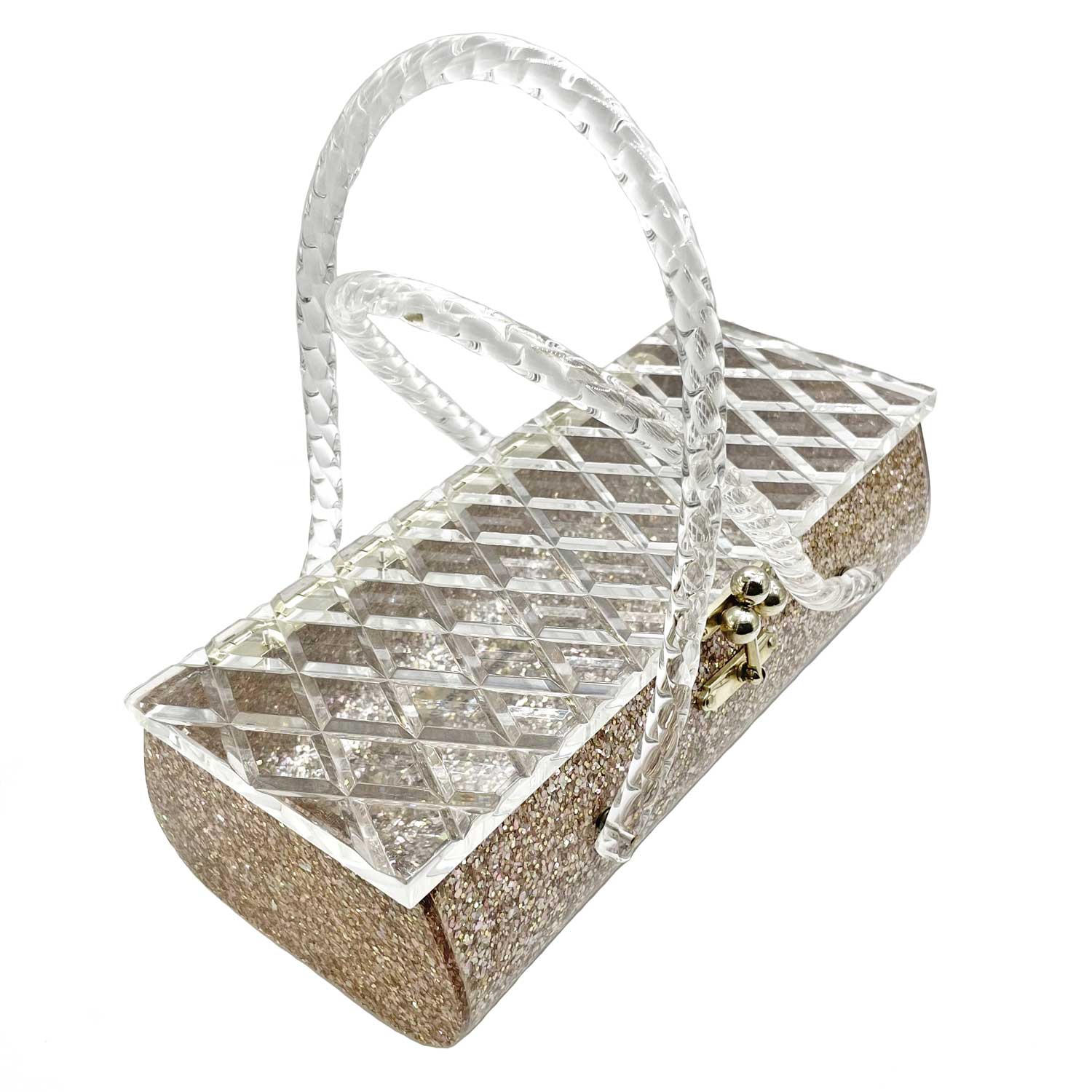 1950s Florida Handbags Confetti Lucite Box Purse