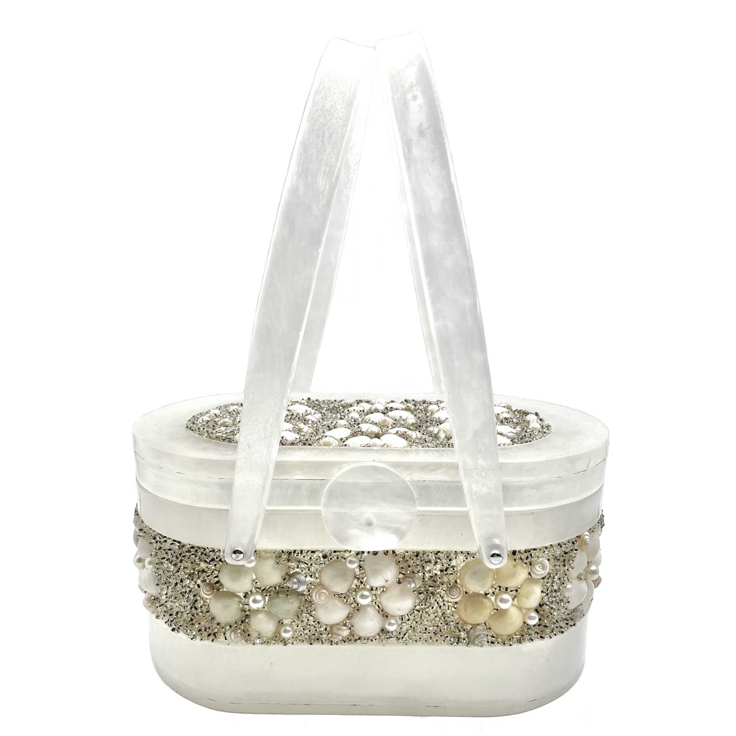 1950s Pearlized Lucite Box Purse