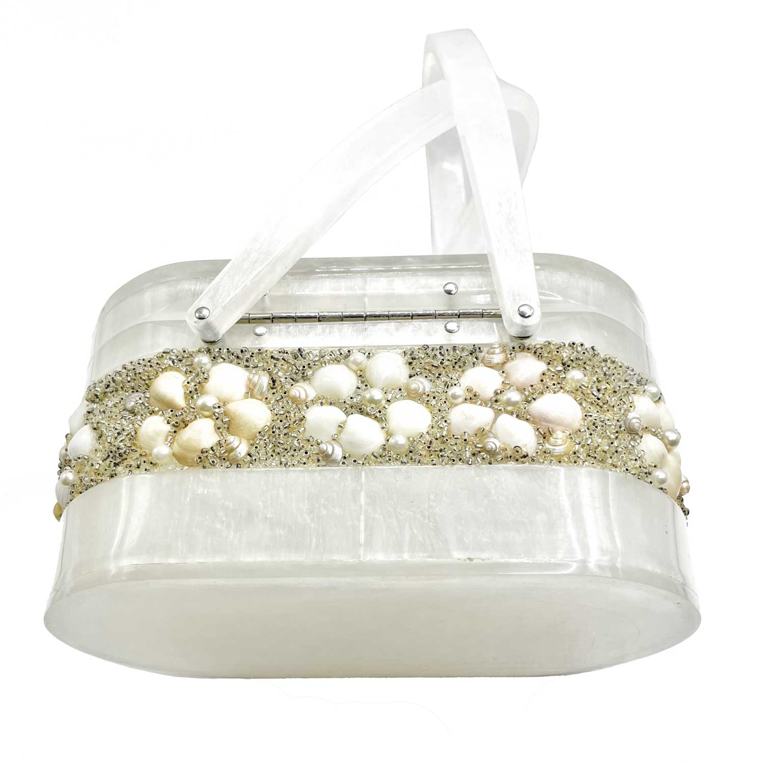1950s Pearlized Lucite Box Purse