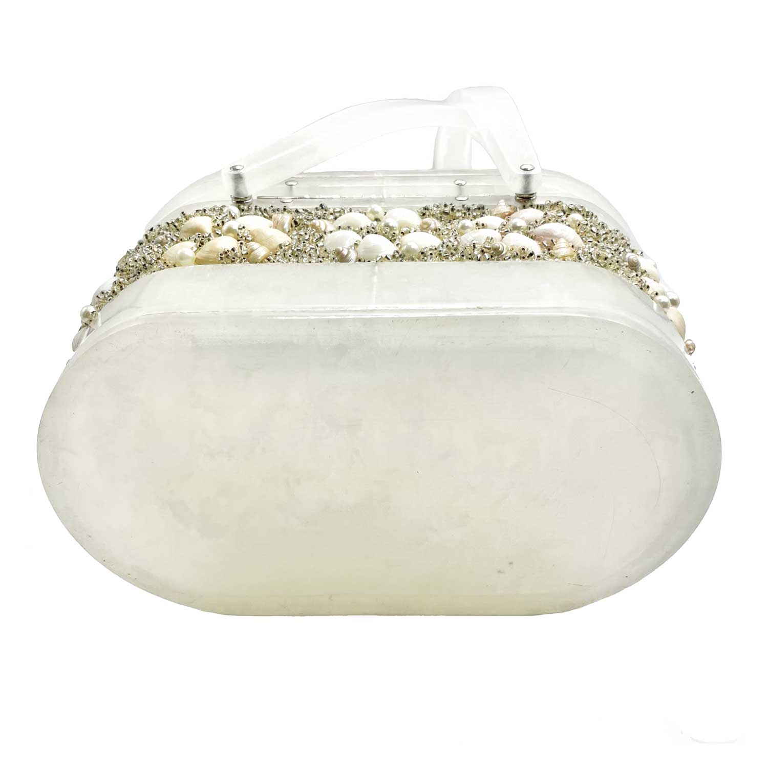 1950s Pearlized Lucite Box Purse