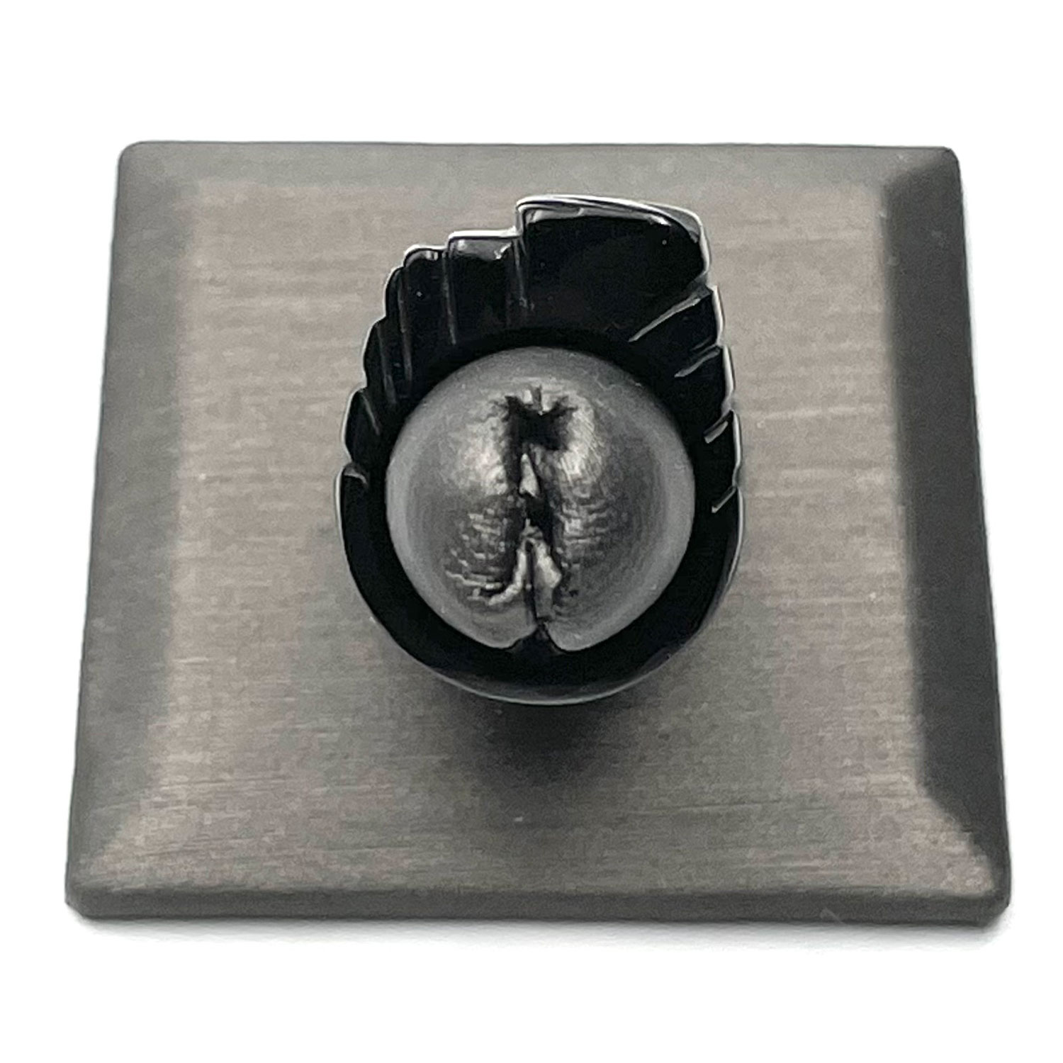 Hand carved bakelite ring