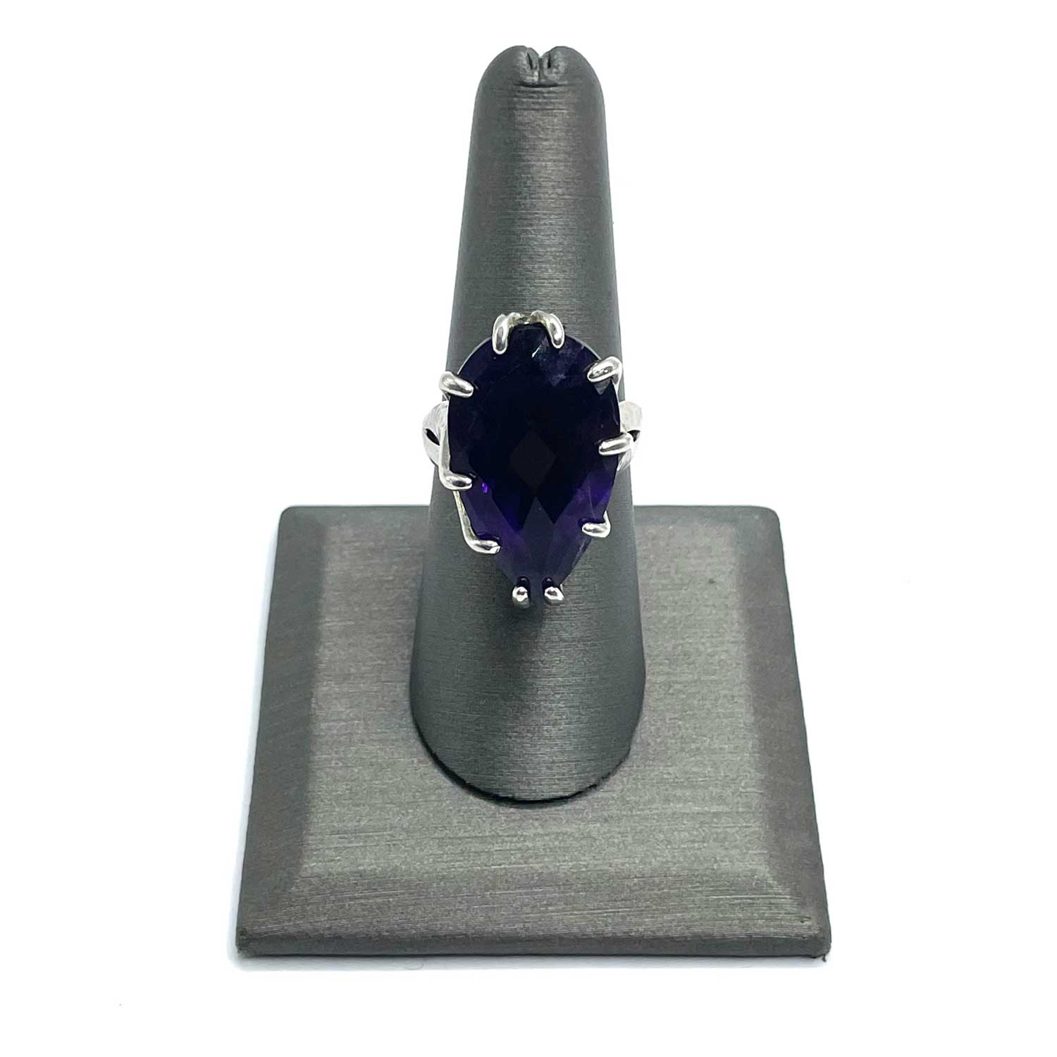 Purple sterling cocktail ring