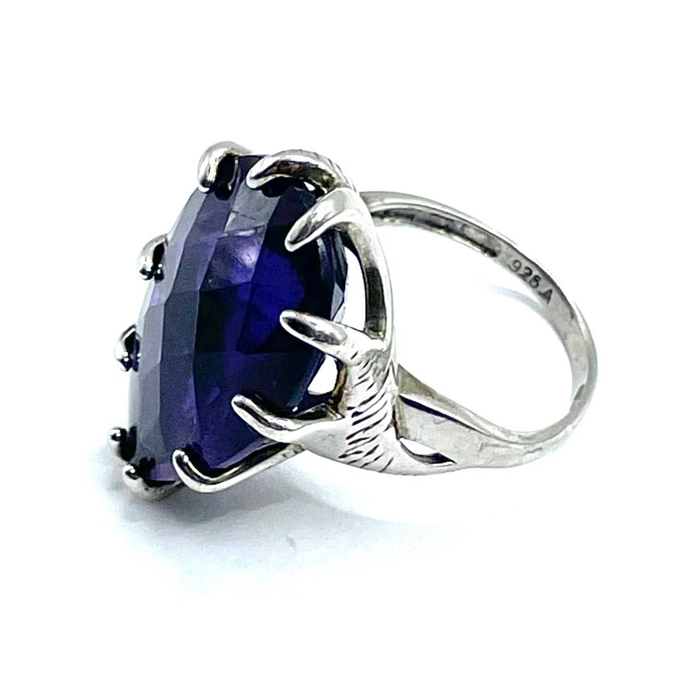 Purple sterling cocktail ring