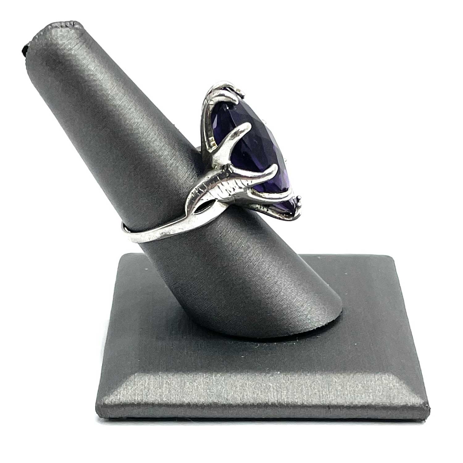 Purple sterling cocktail ring
