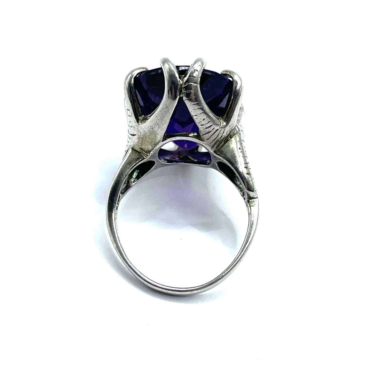 Purple sterling cocktail ring