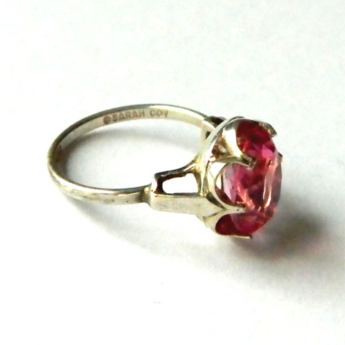 Sarah Coventry sterling pink ring