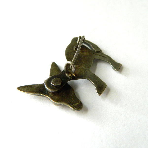 Mexican silver donkey brooch