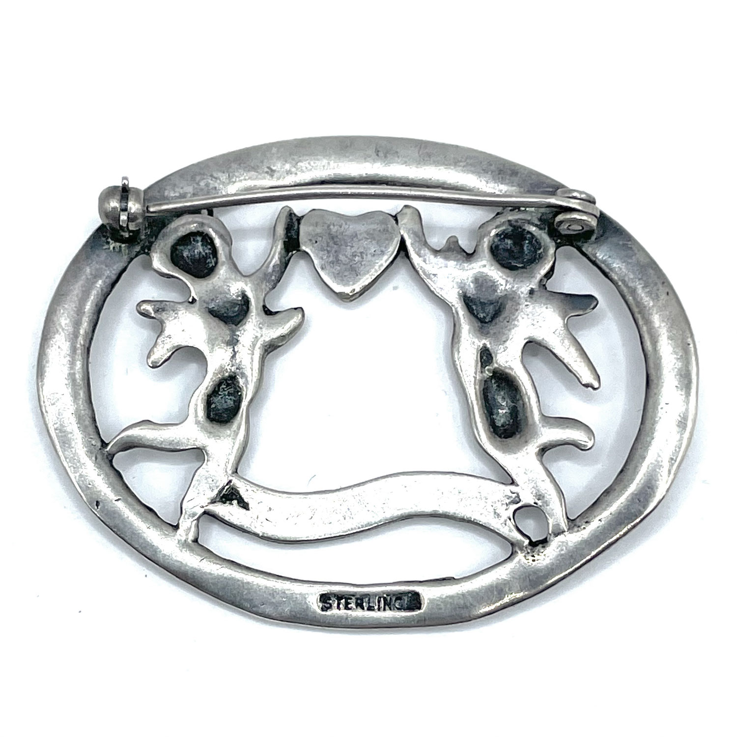 Art Nouveau sterling Cupid brooch