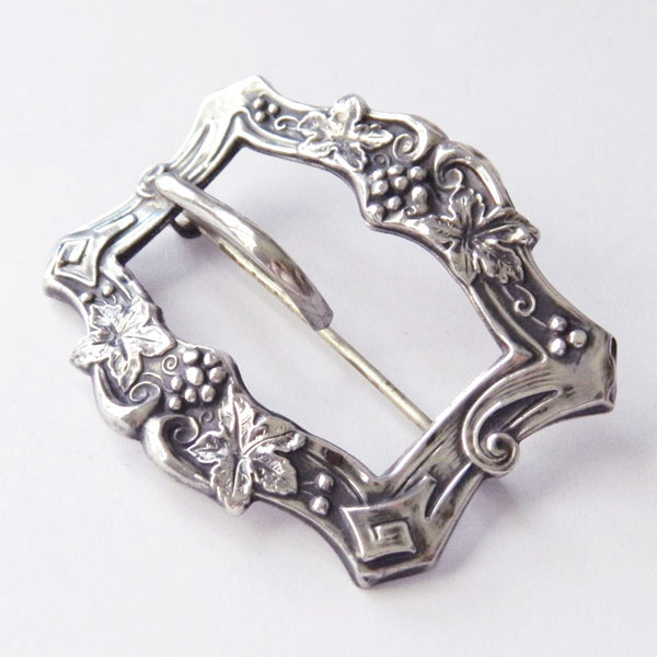 Sterling belt buckle brooch