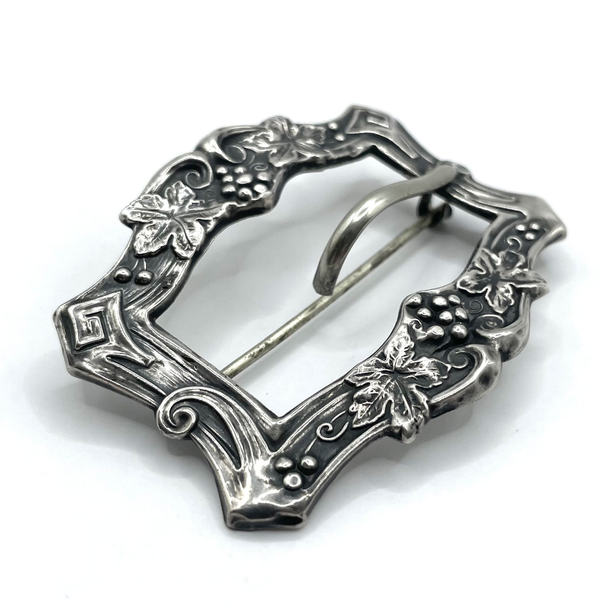 Sterling belt buckle brooch