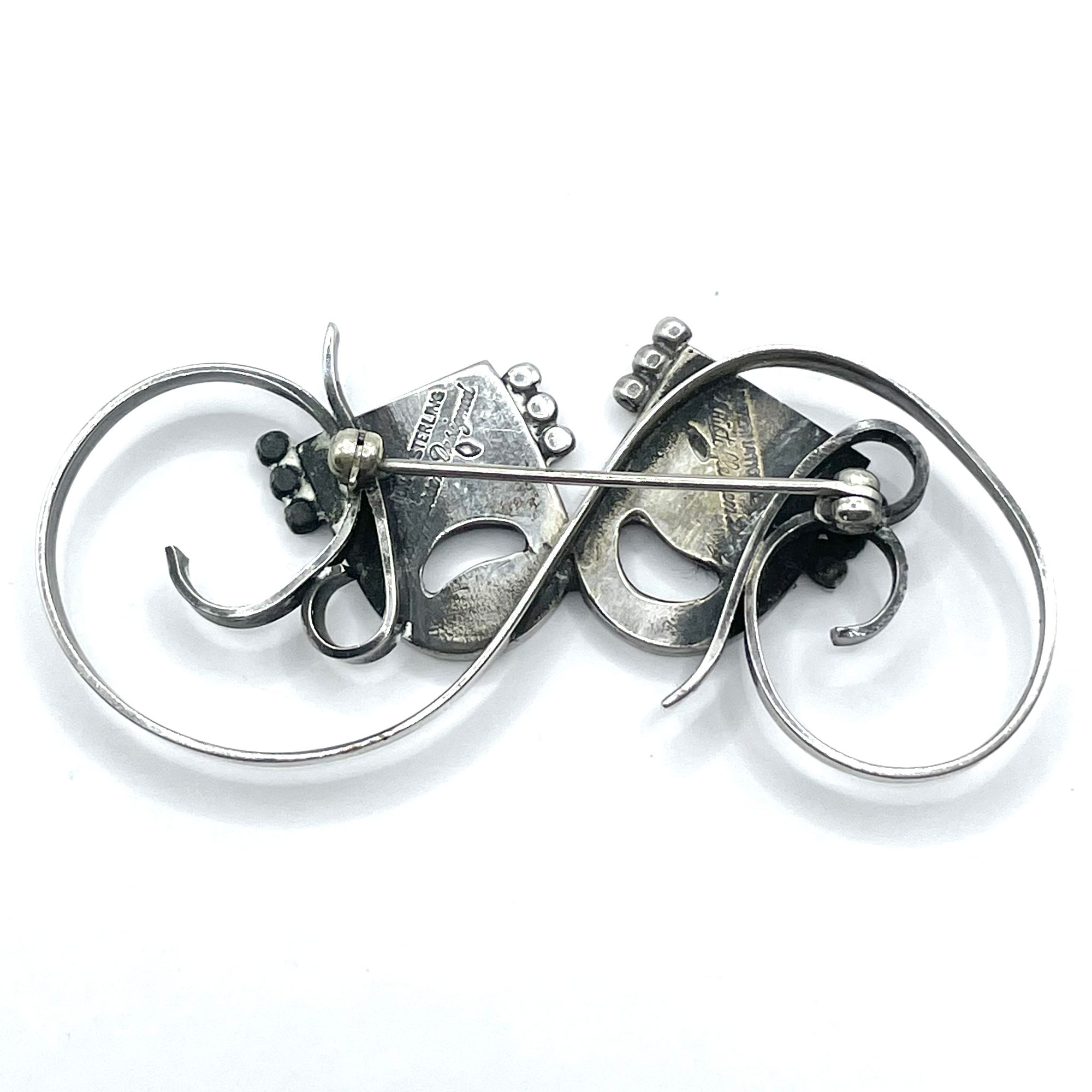 Comedy Tragedy mask brooch