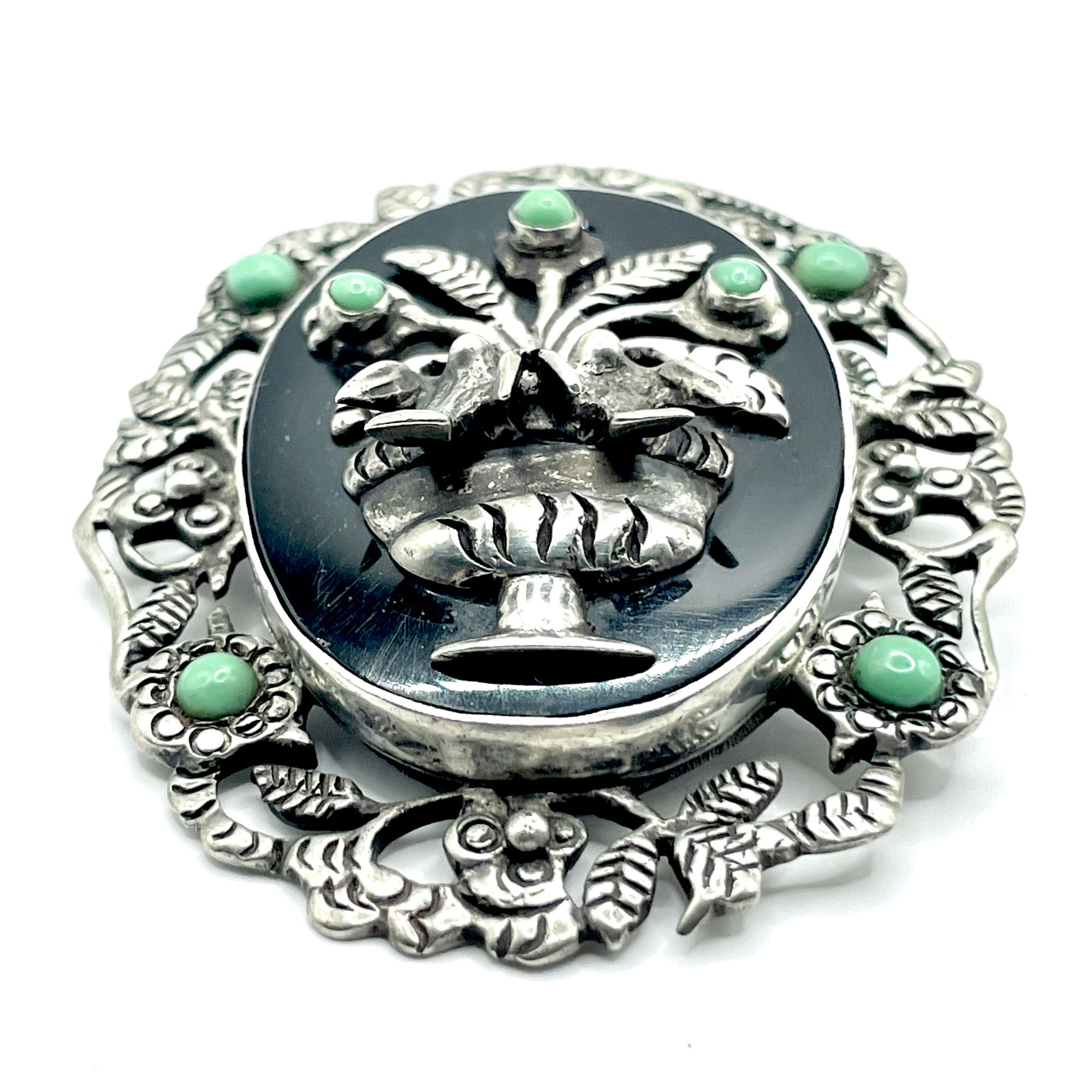 sterling turquoise brooch