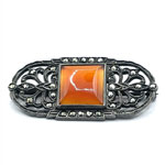 Art Deco carnelian brooch