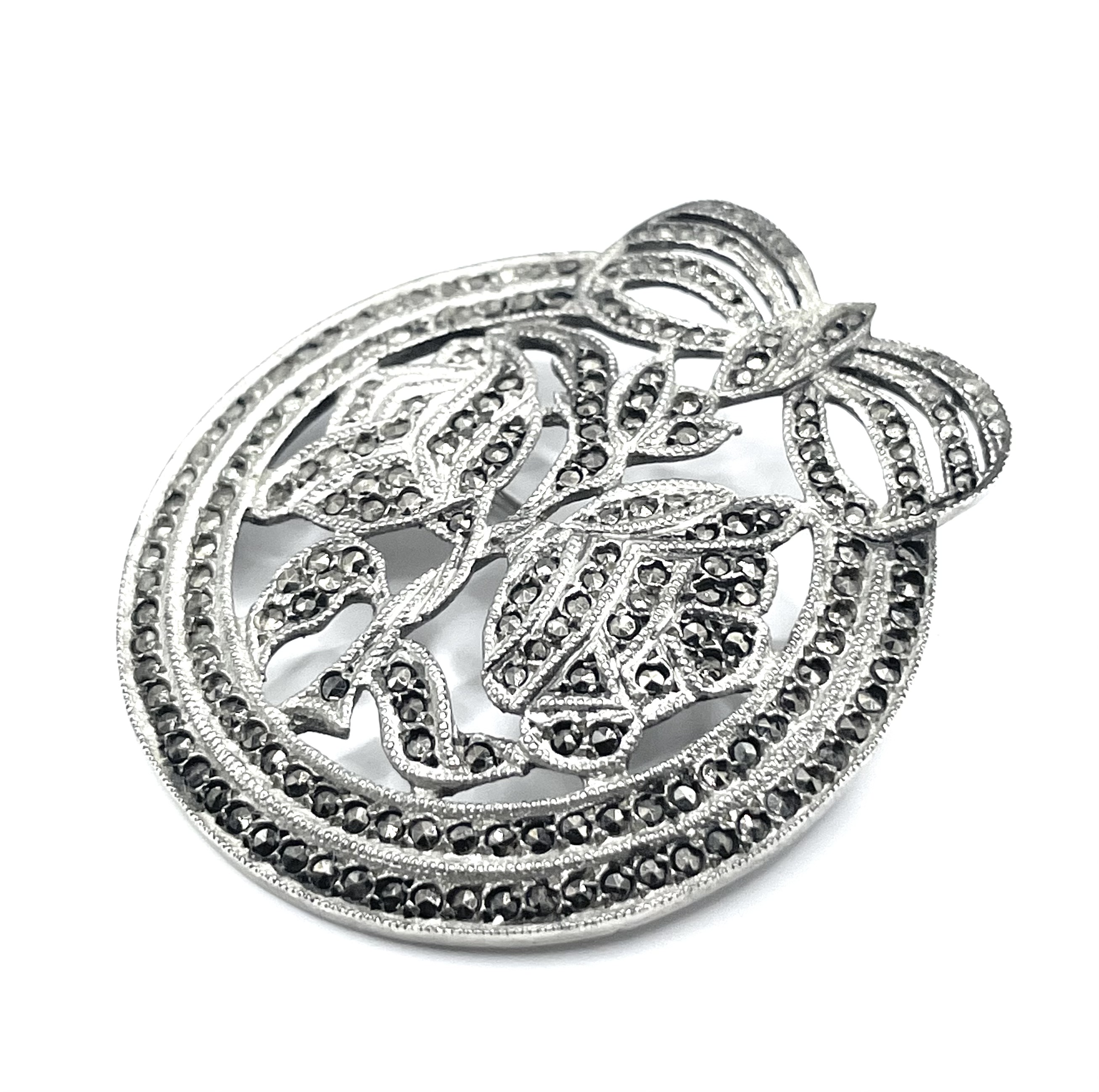 Sterling rose brooch