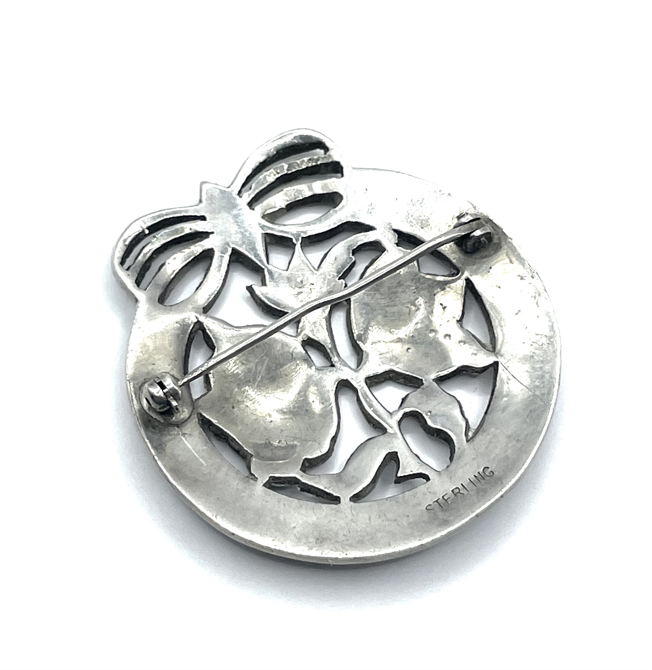 Sterling rose brooch