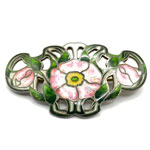 enameled sterling floral brooch