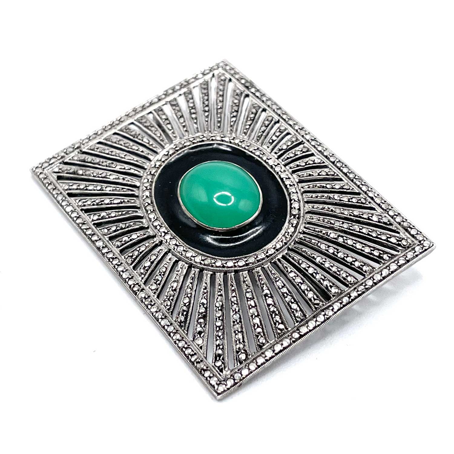 1920s Art Deco sterling silver brooch
