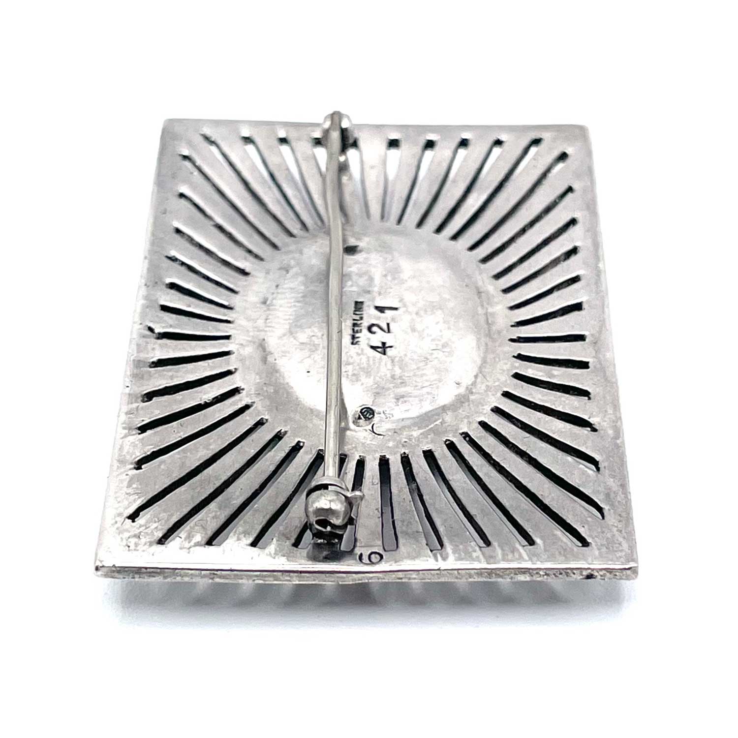 1920s Art Deco sterling silver brooch