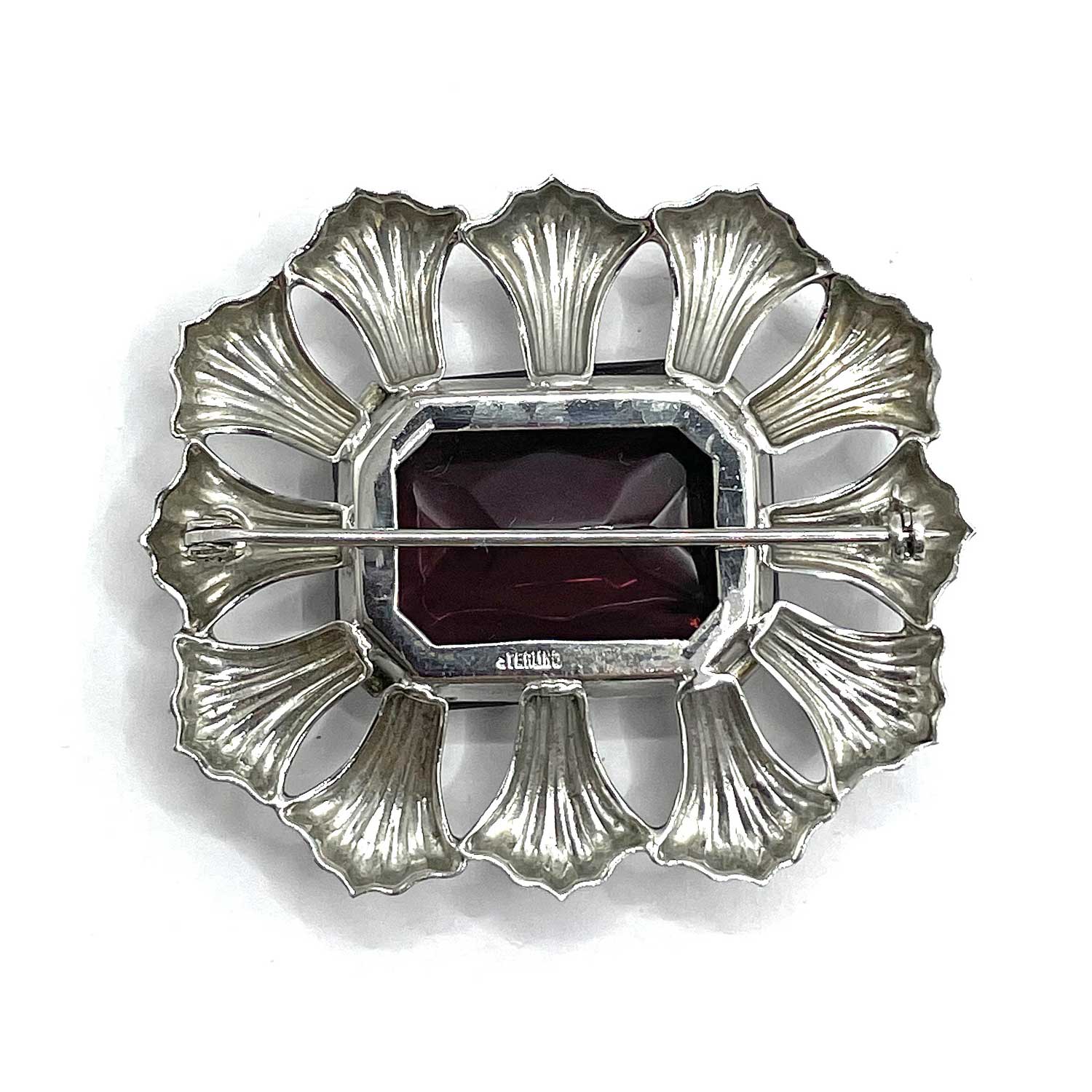 sterling amethyst brooch