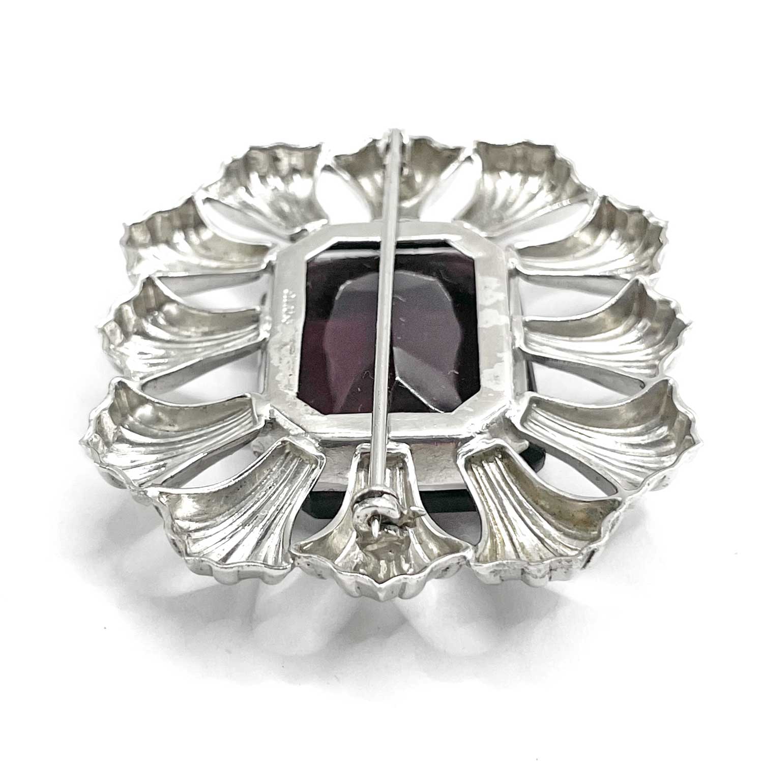 sterling amethyst brooch