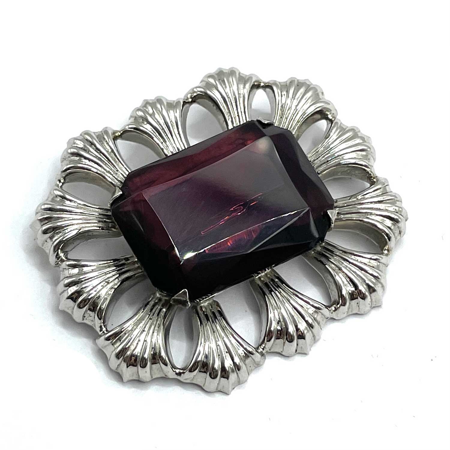 sterling amethyst brooch