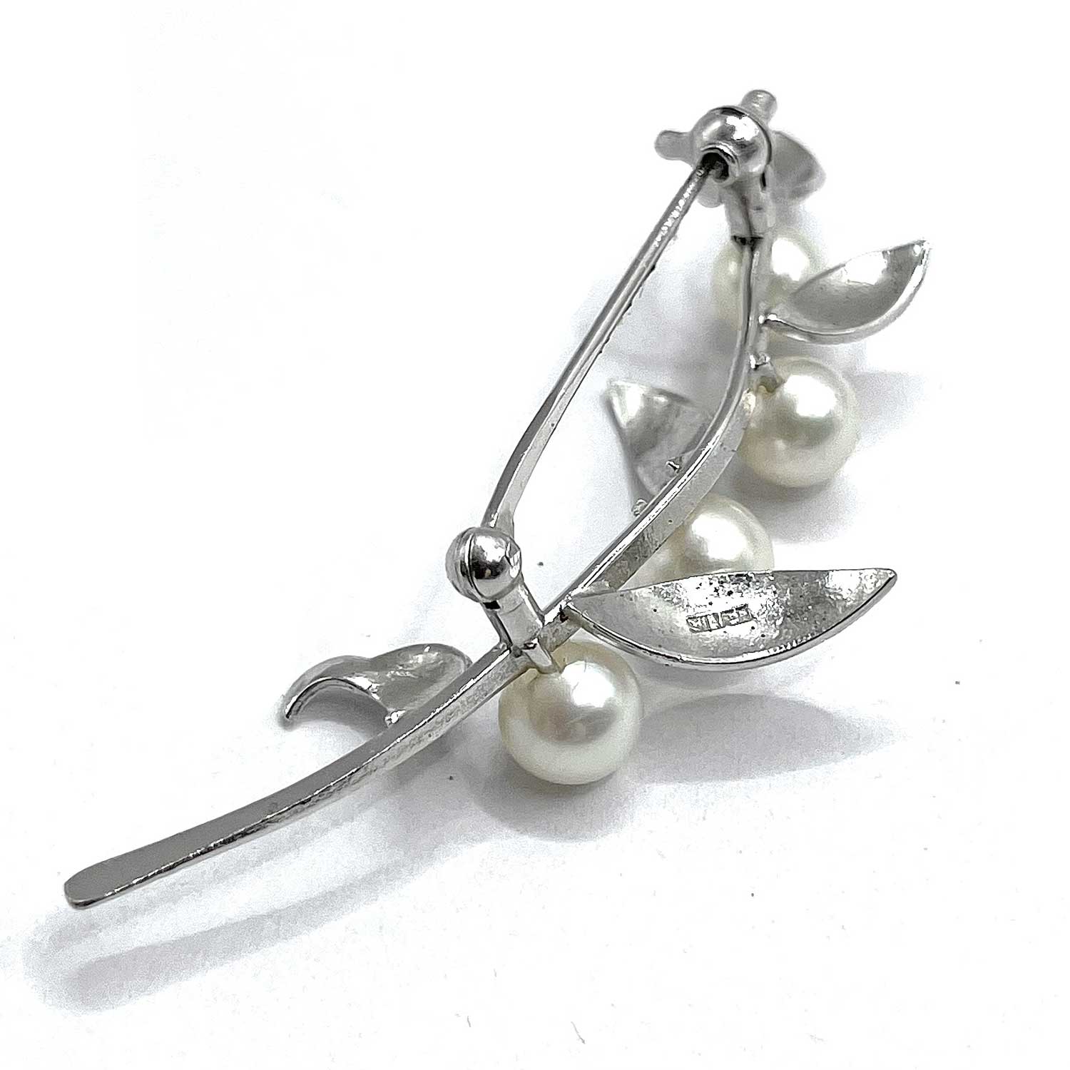 Sterling silver iris brooch