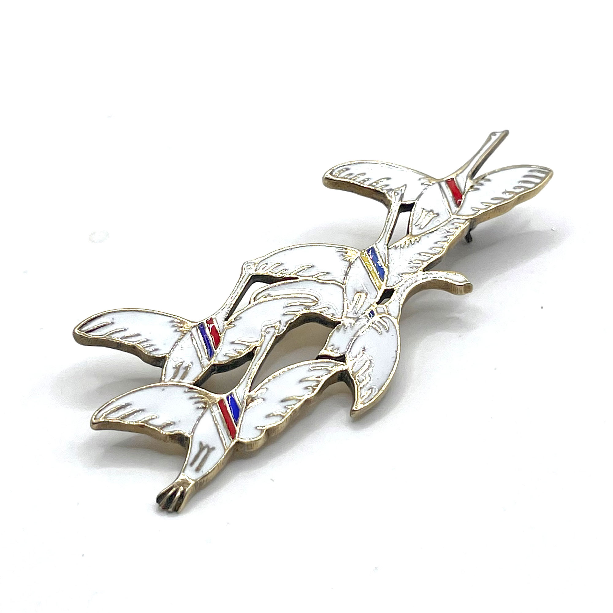 Danish enamel sterling silver brooch