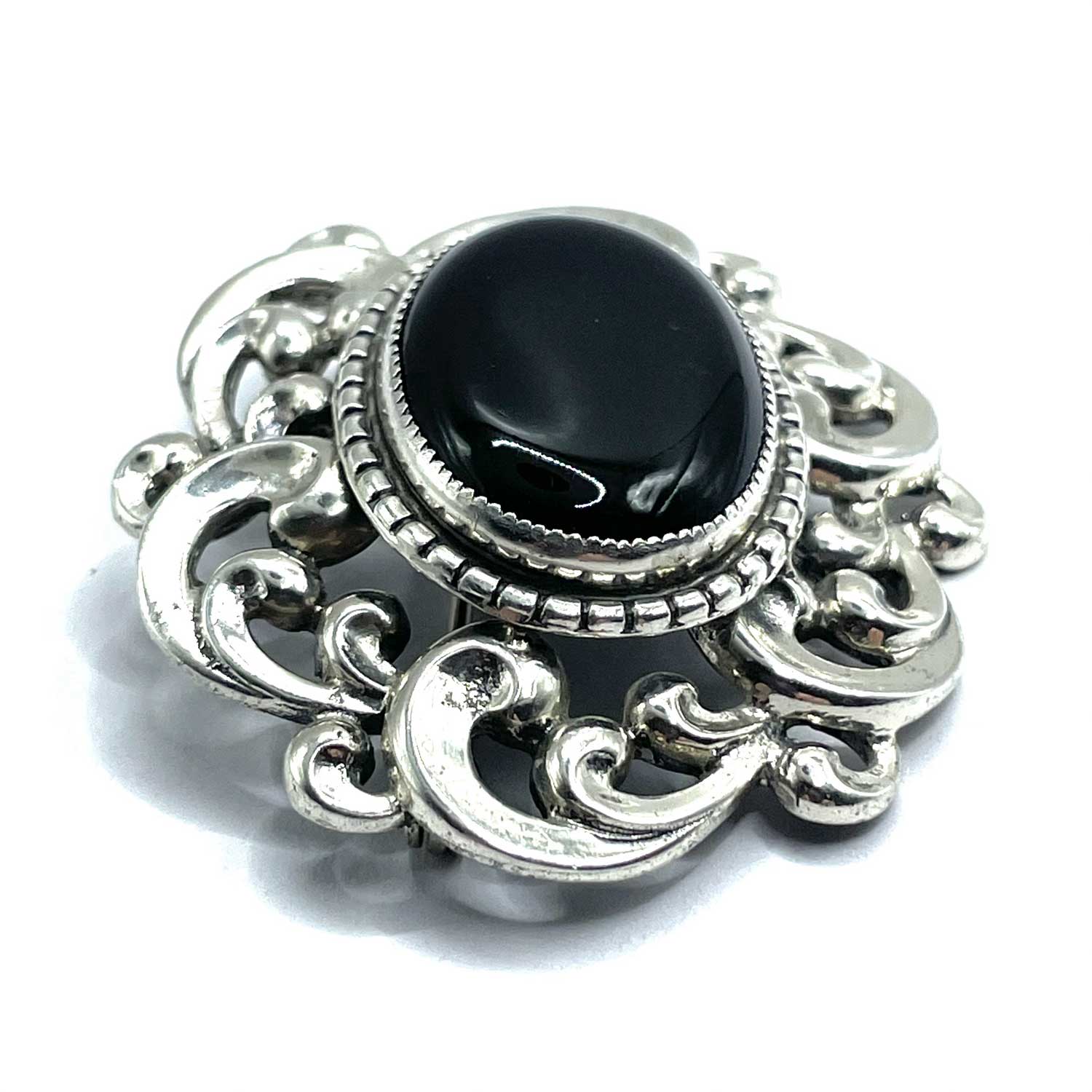 Danecraft sterling black onxy brooch