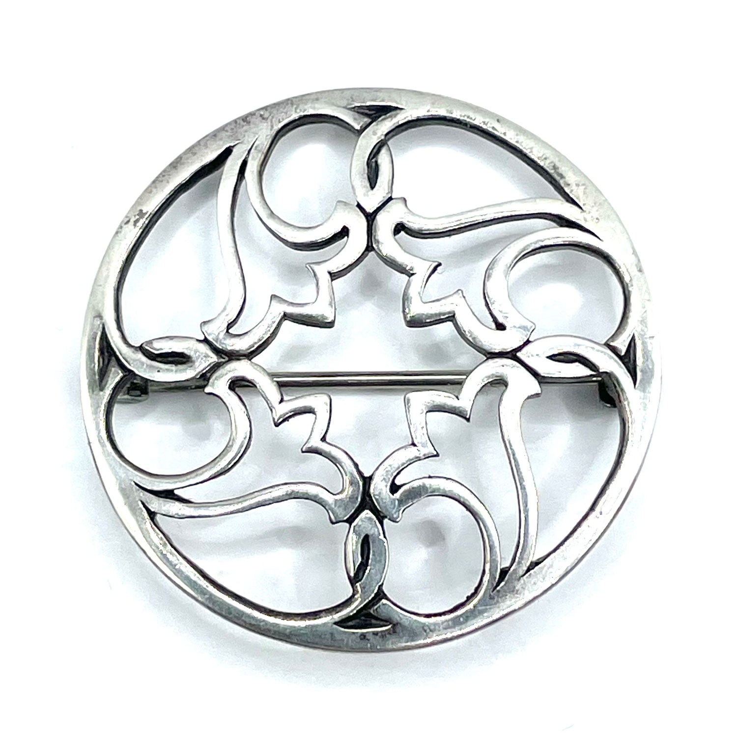 Sterling Celtic Flower Brooch