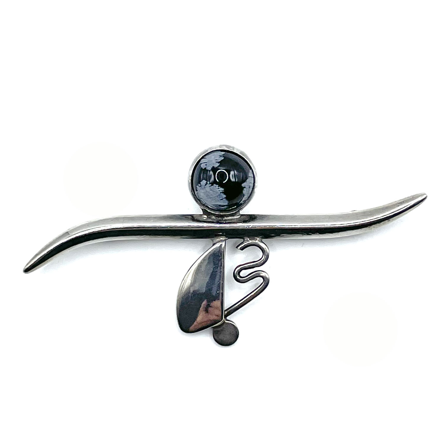 Sterling Modernist Brooch