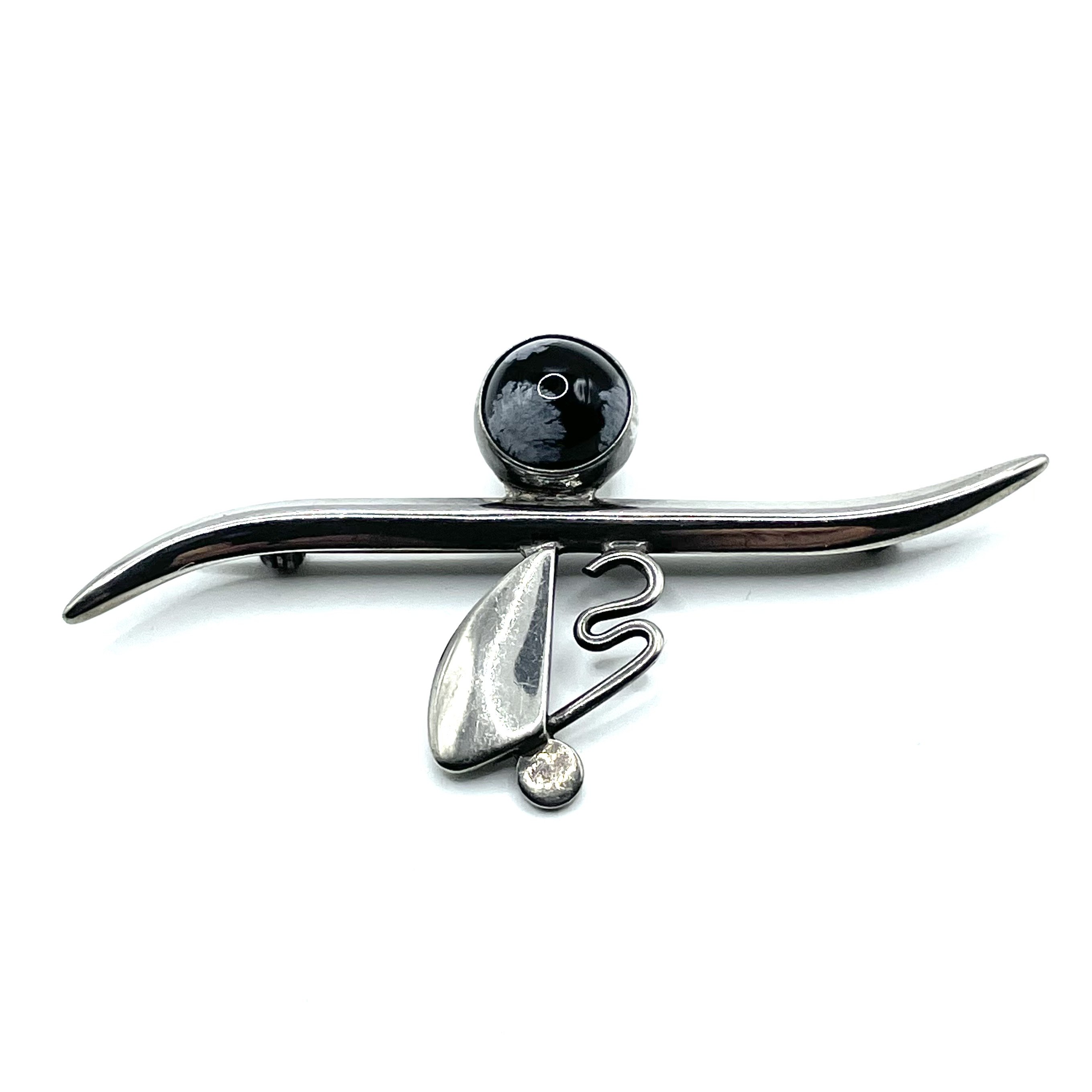 Sterling Modernist Brooch