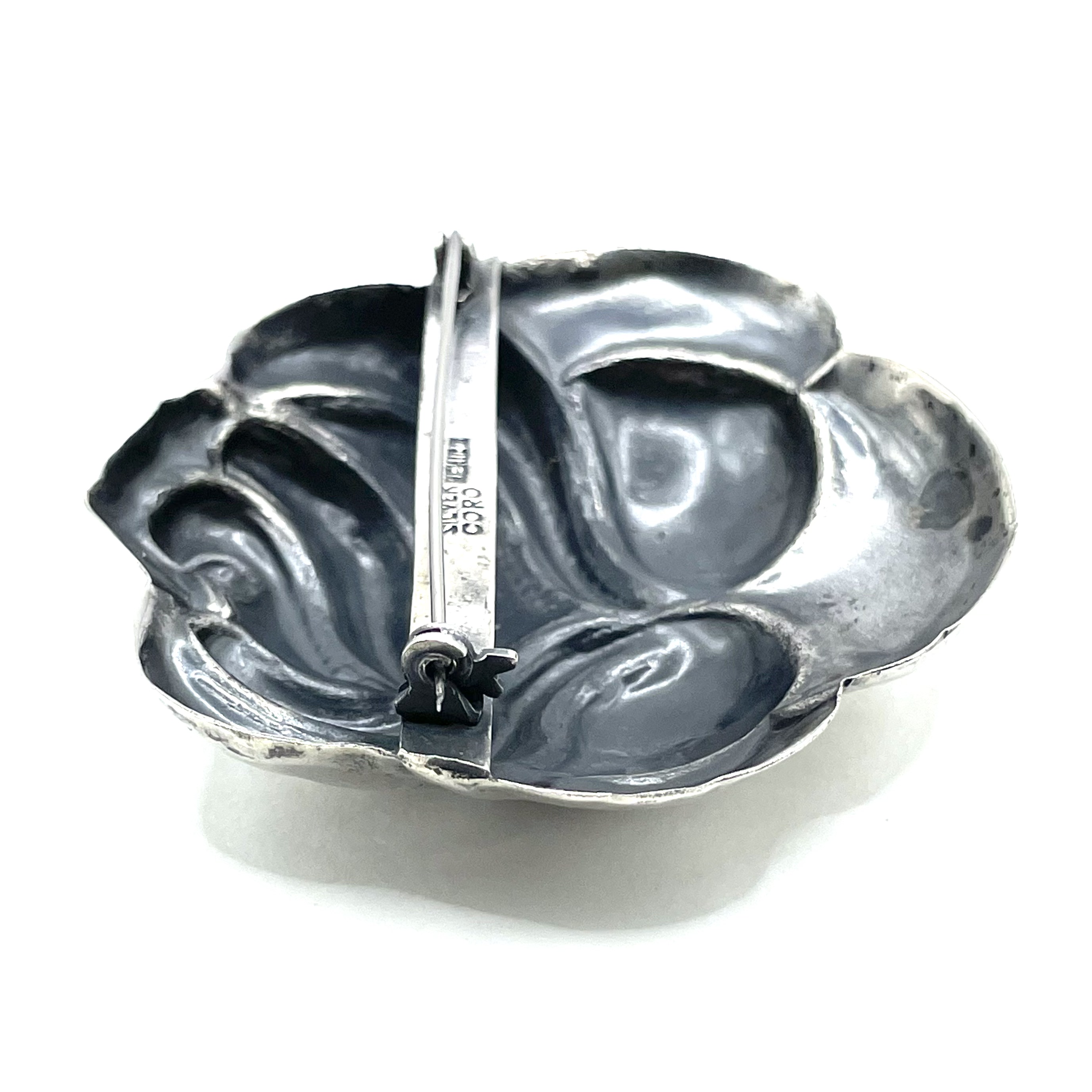 Sterling Rose Brooch