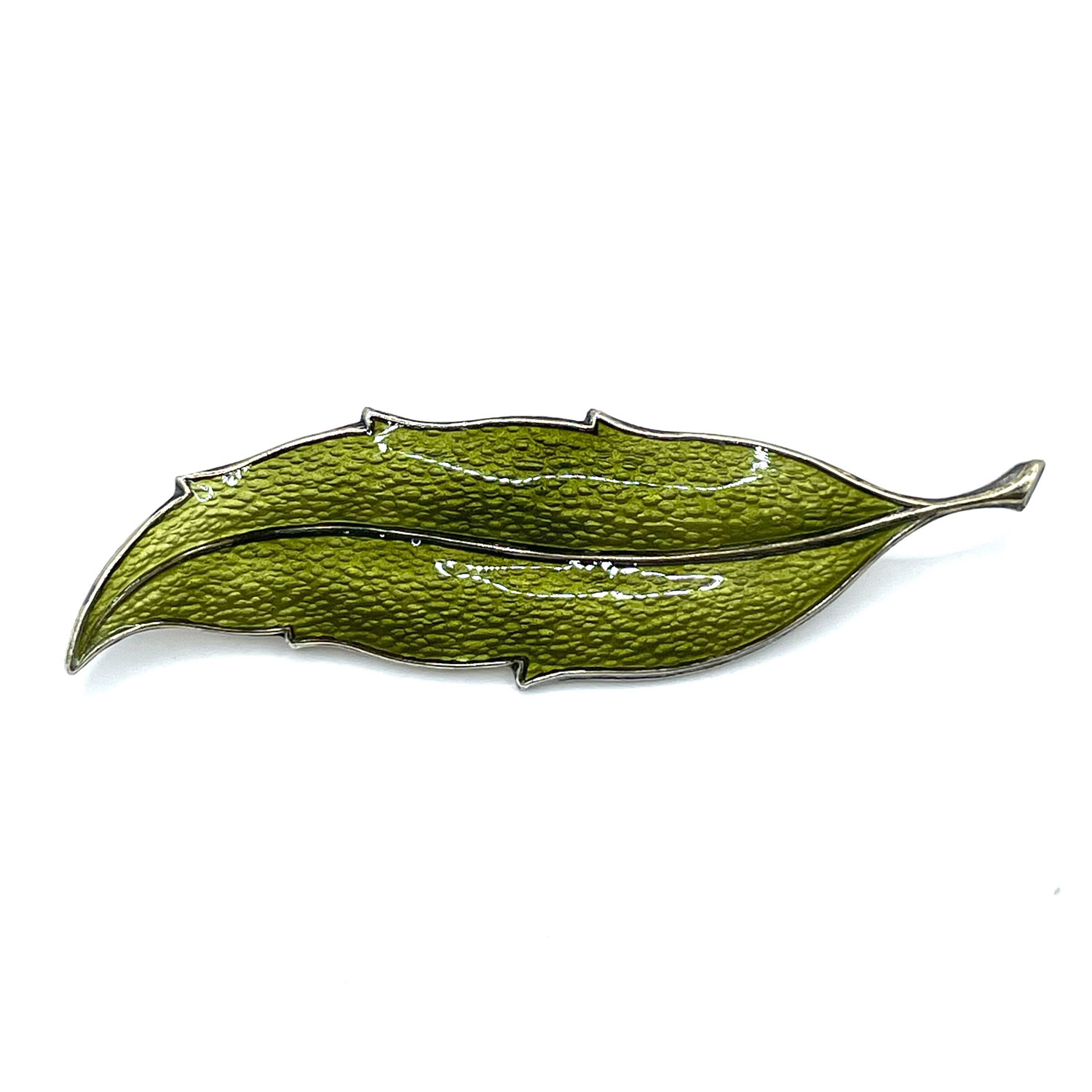 Enameled sterling brooch