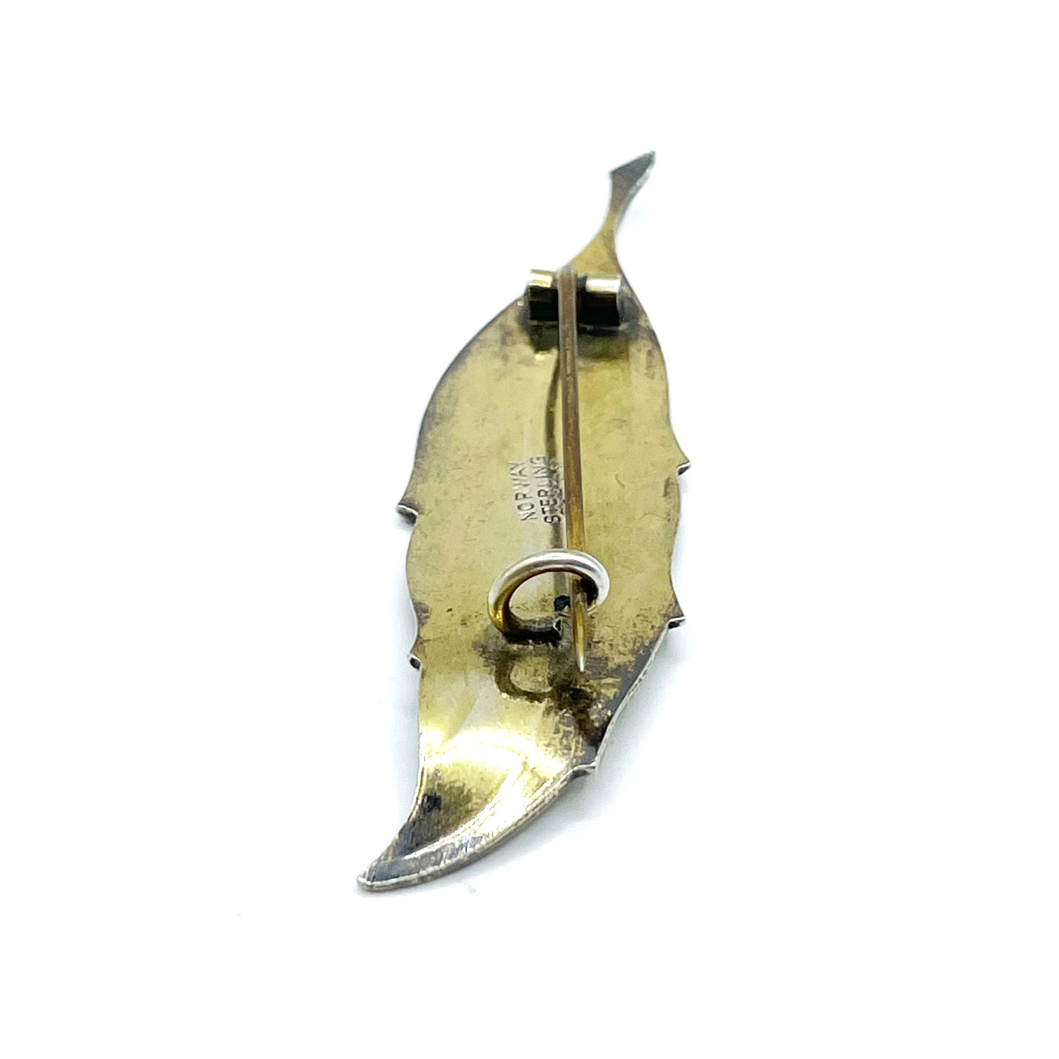 Enameled sterling brooch