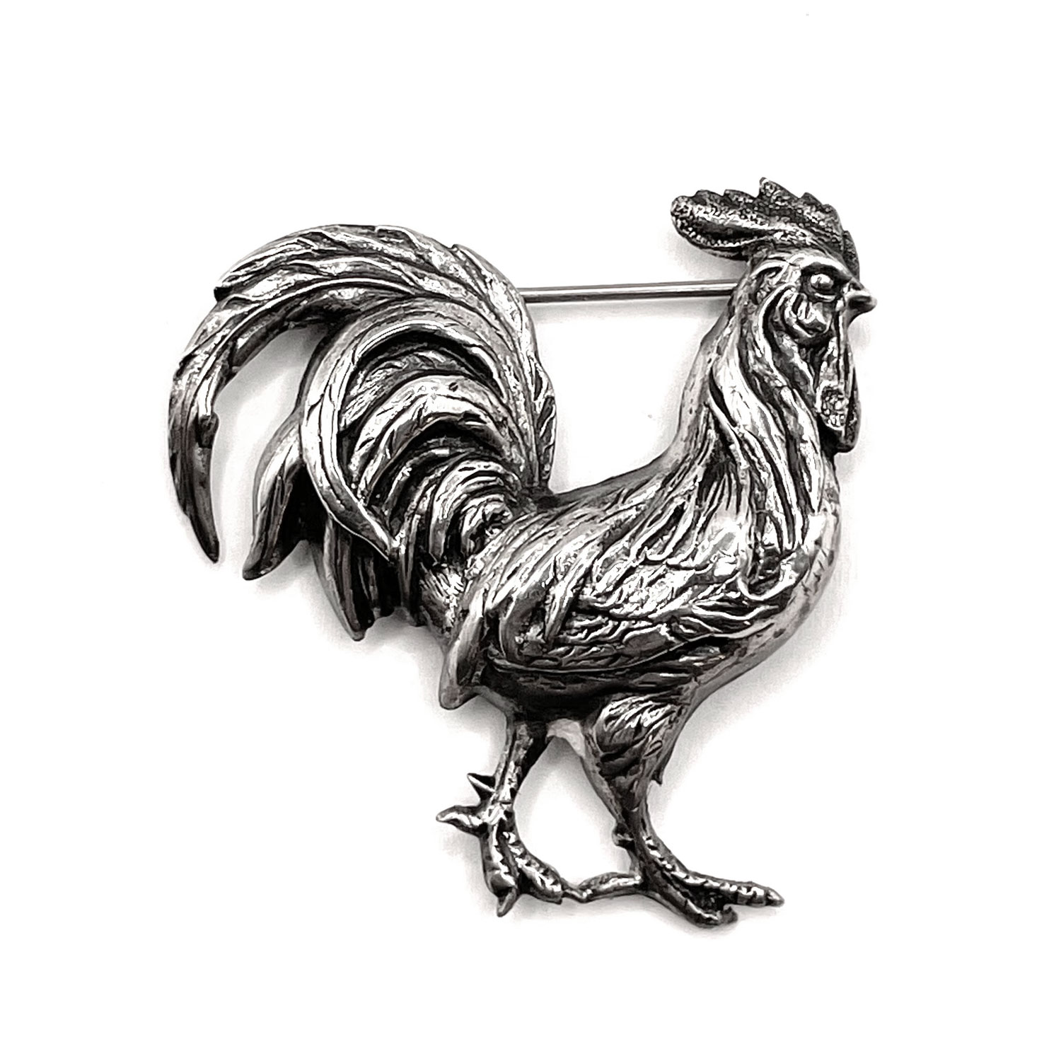 Sterling Rooster Brooch