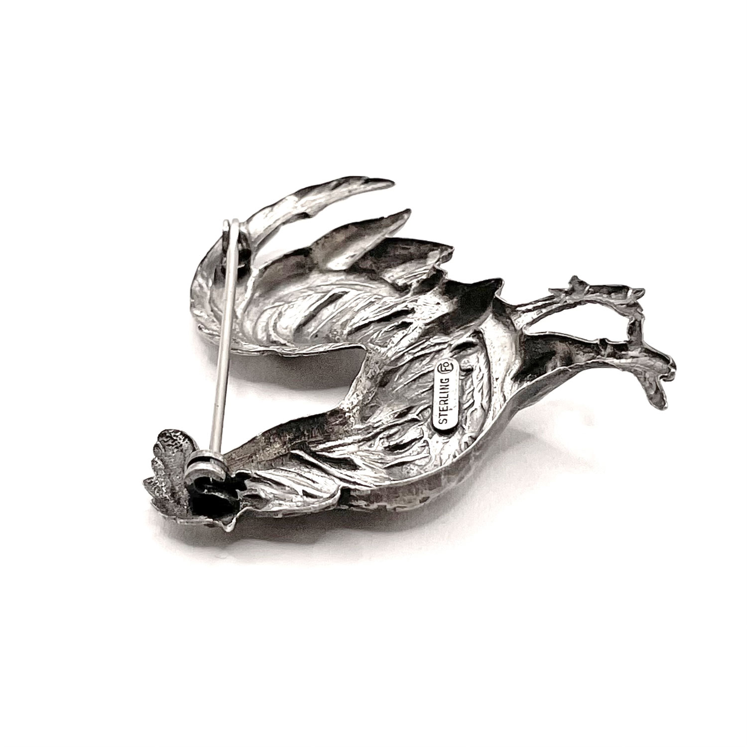 Sterling Rooster Brooch