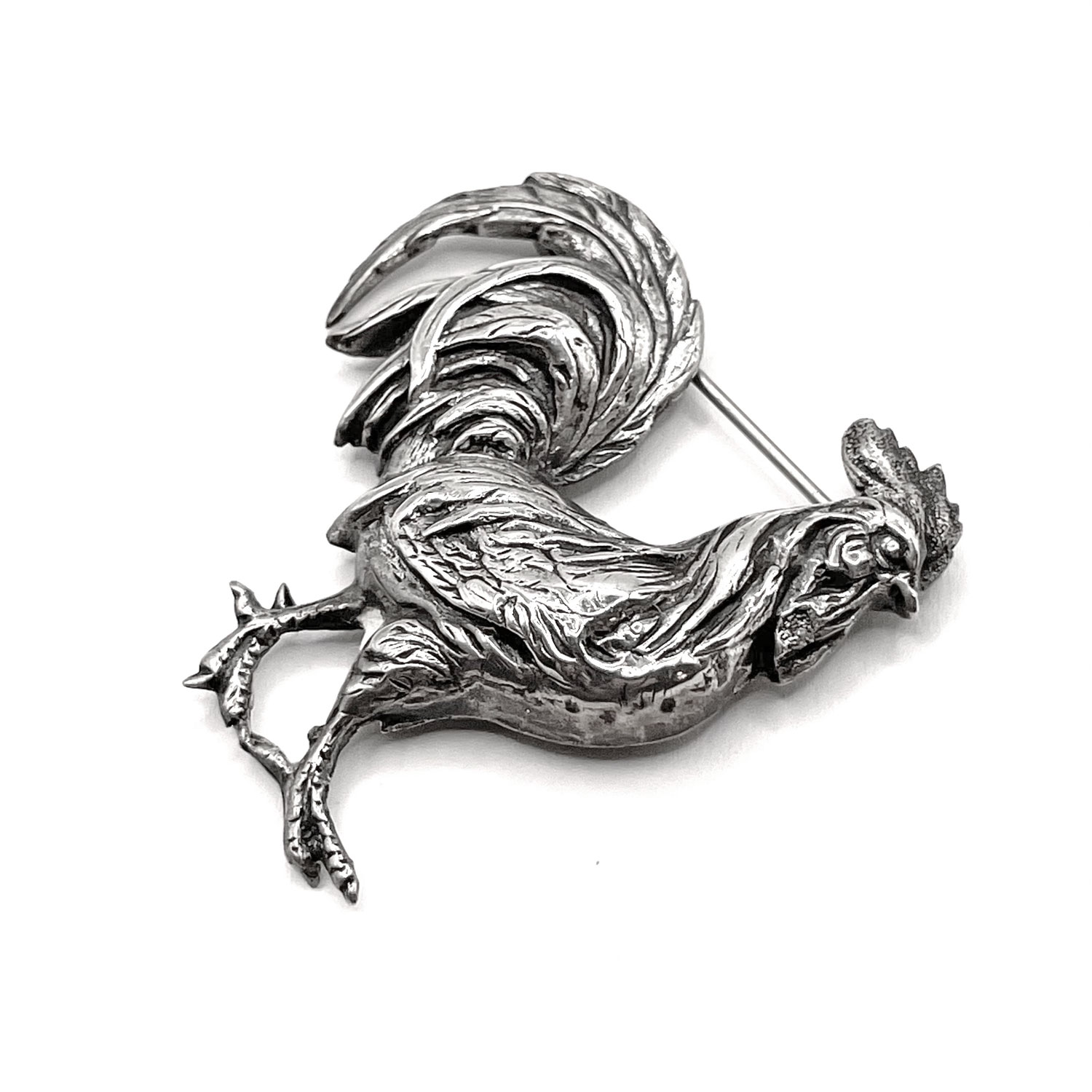 Sterling Rooster Brooch