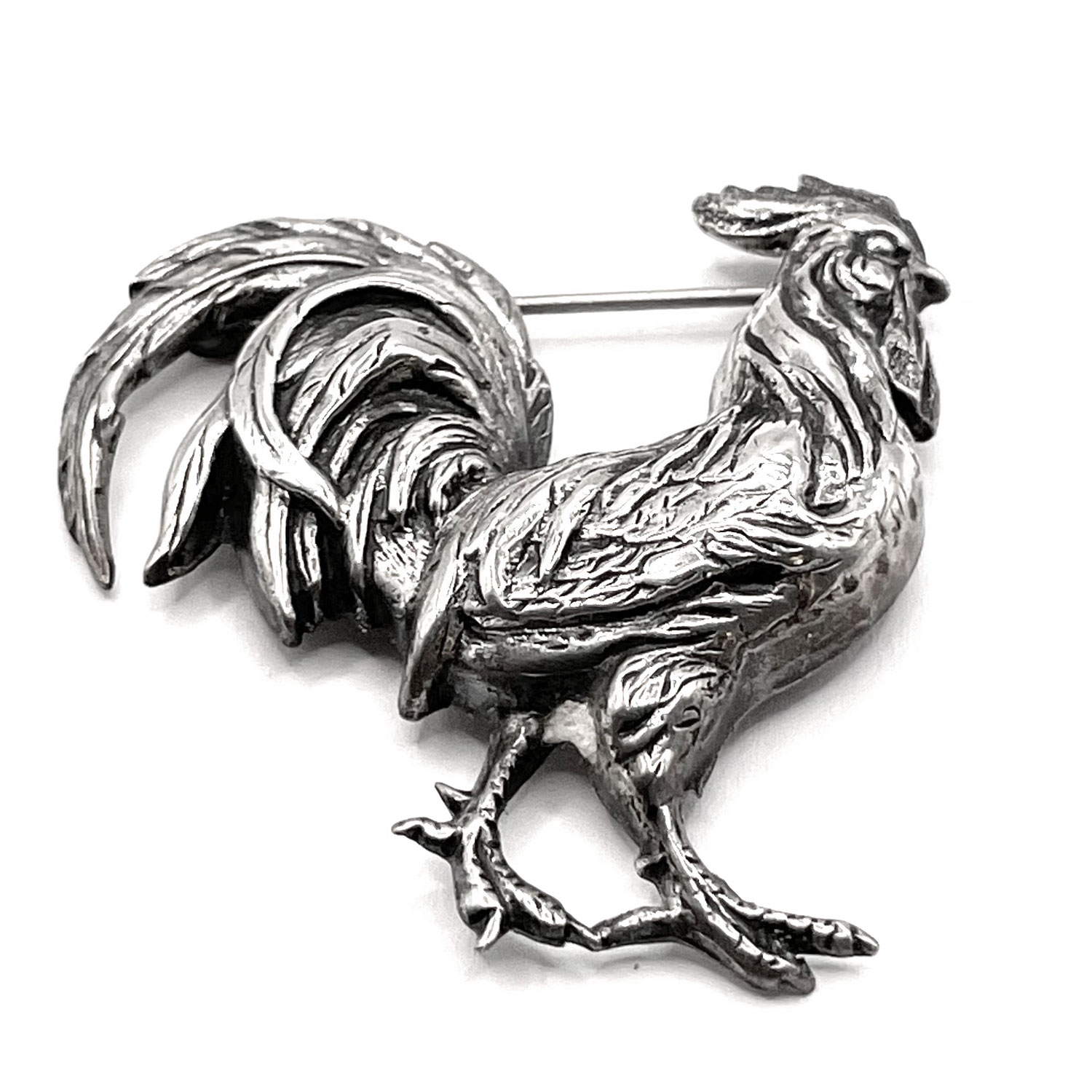 Sterling Rooster Brooch