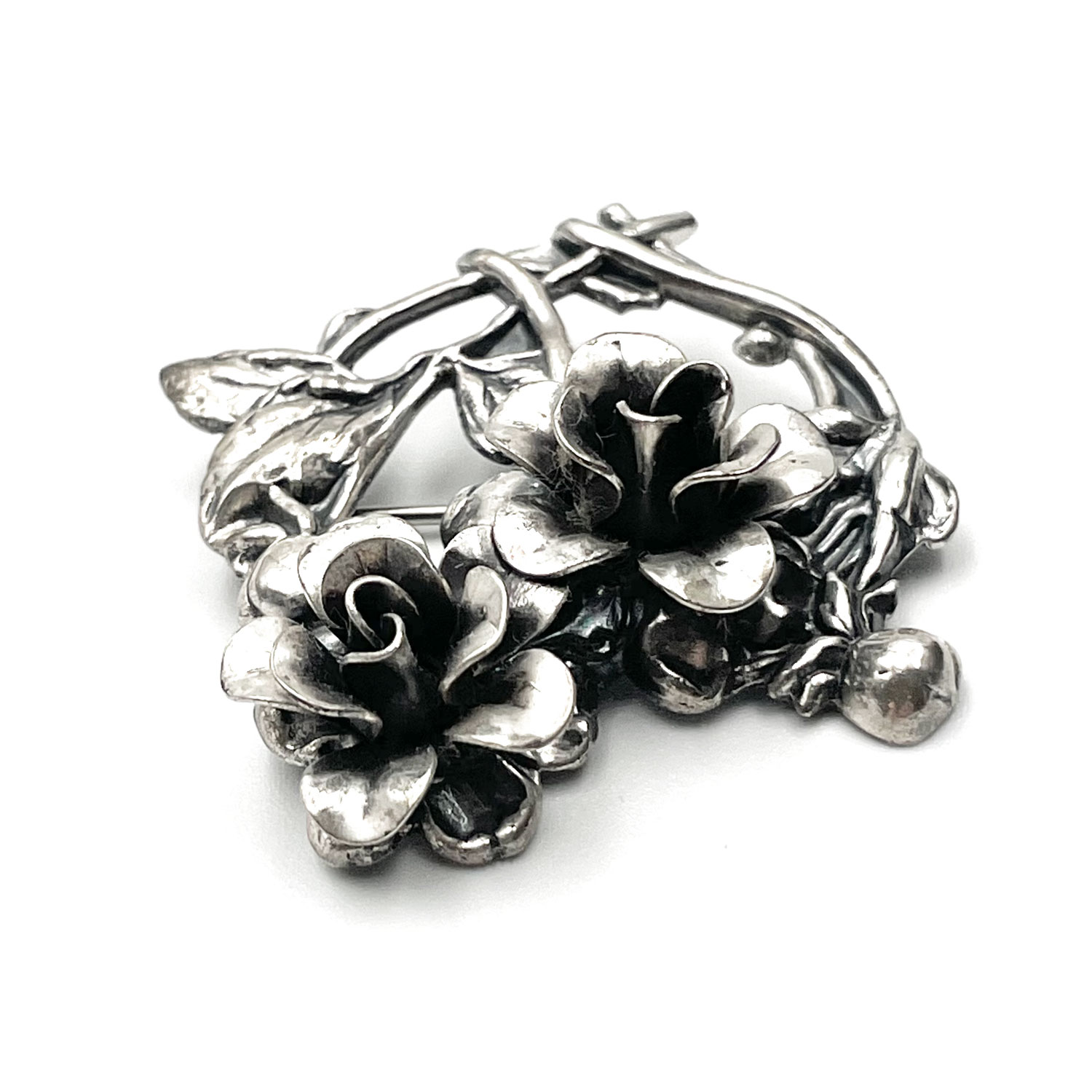 Sterling Rose Brooch